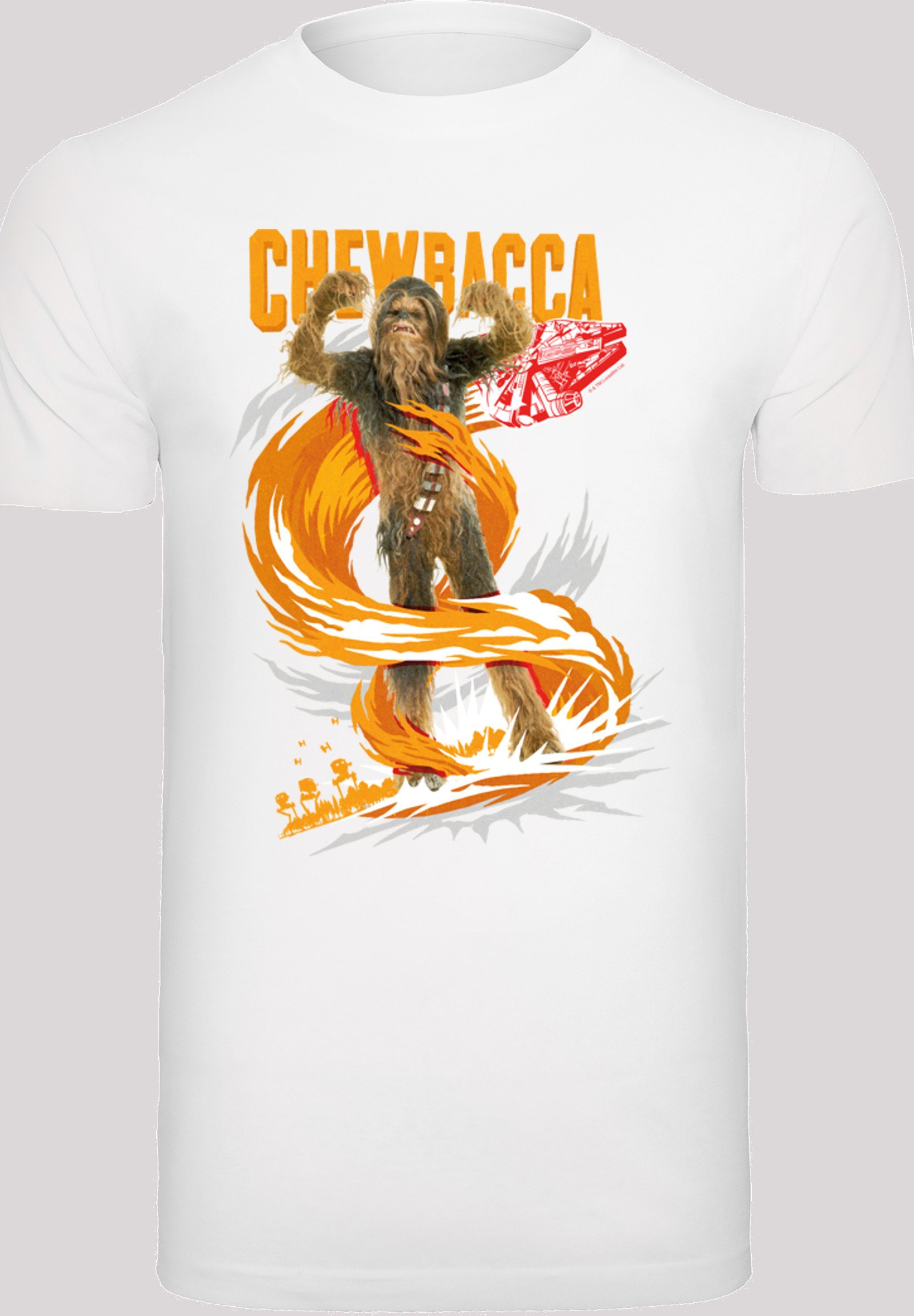 F4NT4STIC Gigantic (1-tlg) Neck Round white Star Kurzarmshirt Herren T-Shirt Wars Chewbacca with