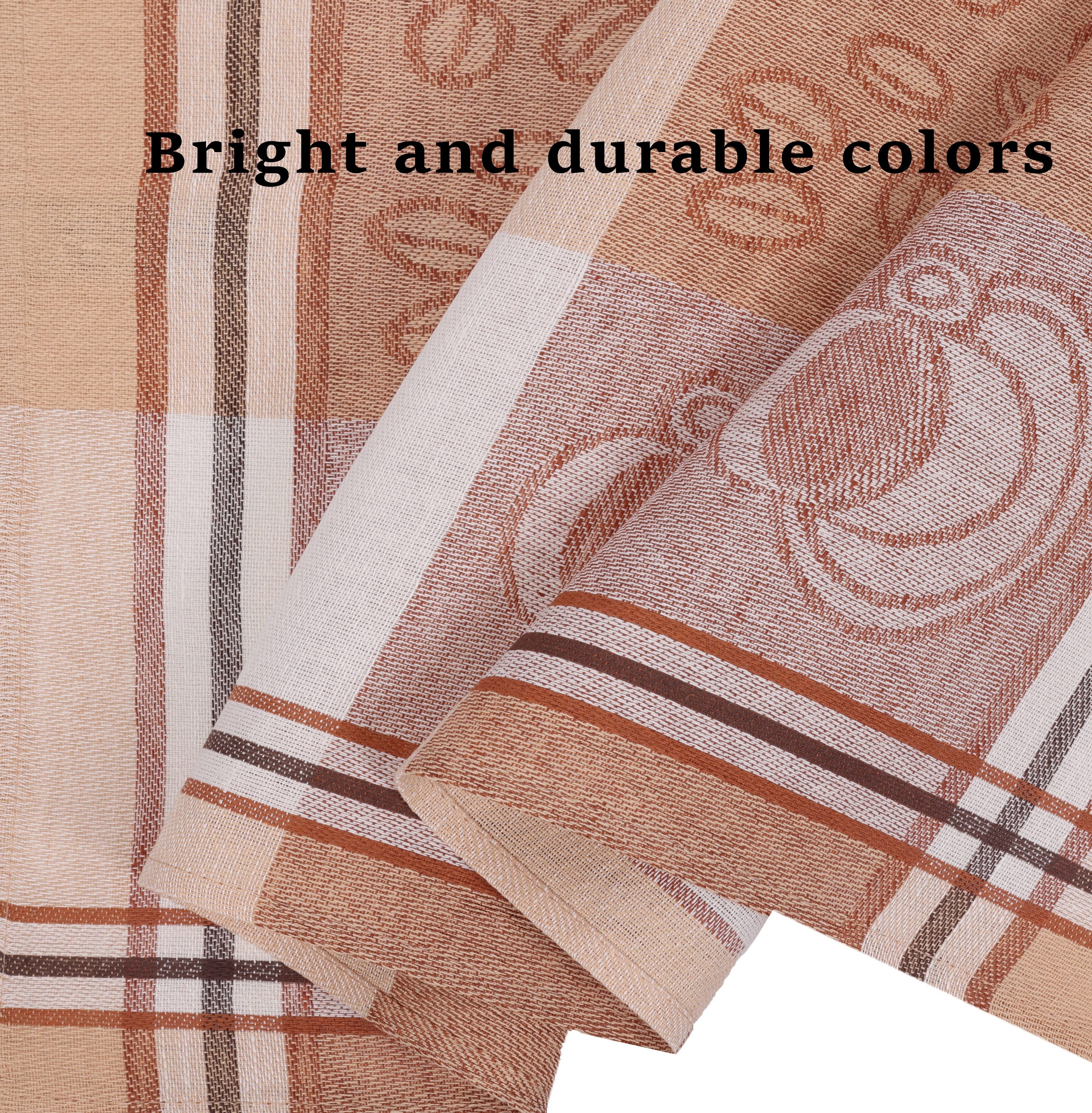 Betz Geschirrtuch 3 Stück Halbleinen Geschirrtücher Hungary Motiv Kaffee Größe 50x70 cm, (Set, 3-tlg., 3 er Set), Farbe braun