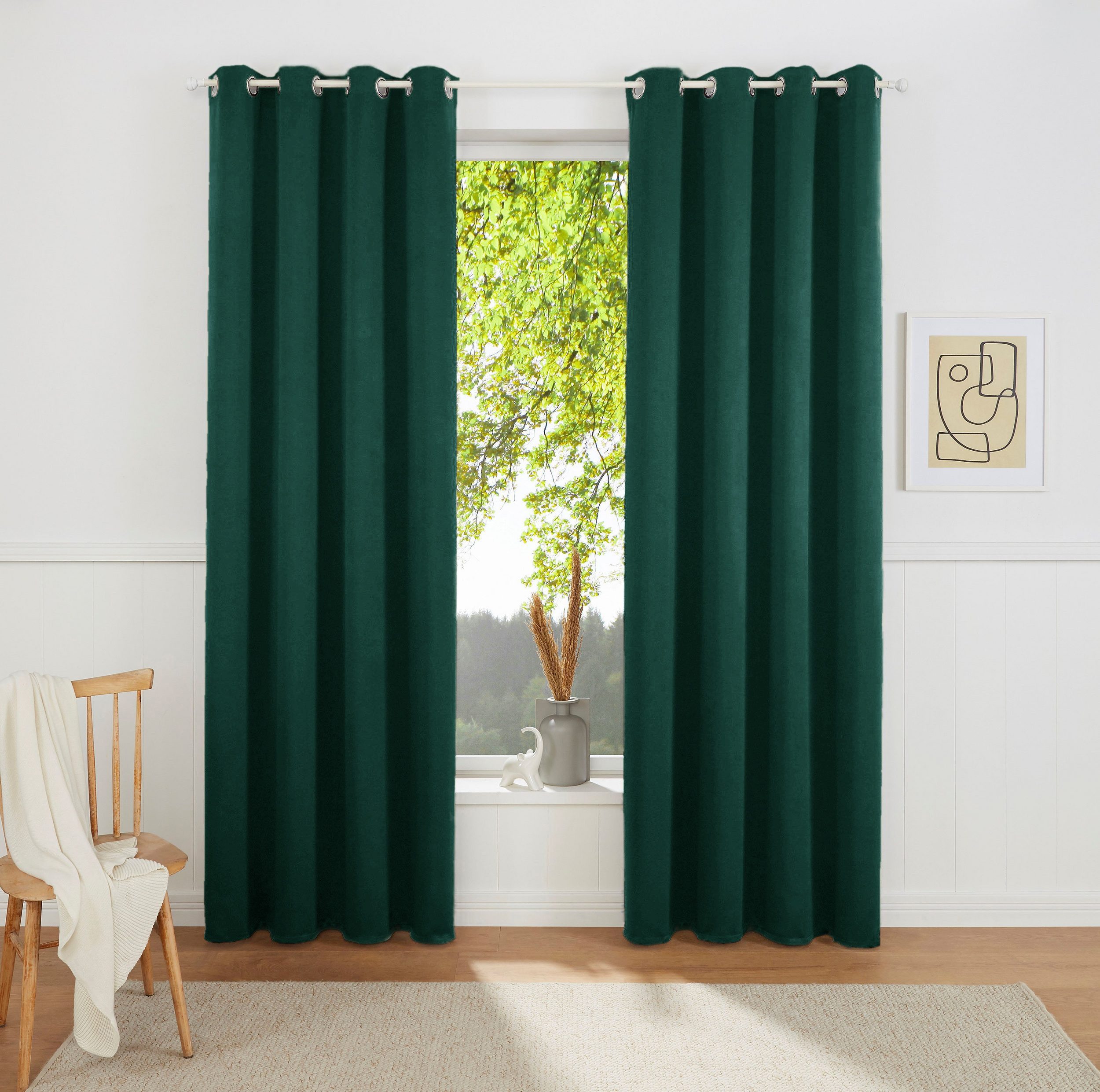OTTO home Vorhang SOLA mit Ösen, 1er & 2 er Pack, blickdicht/verdunkelnd, Topseller! (1 St), Ösen, verdunkelnd, Polyester, blickdicht, Ösen-Aufhängung, wärmeabweisend, 1er oder 2er Set