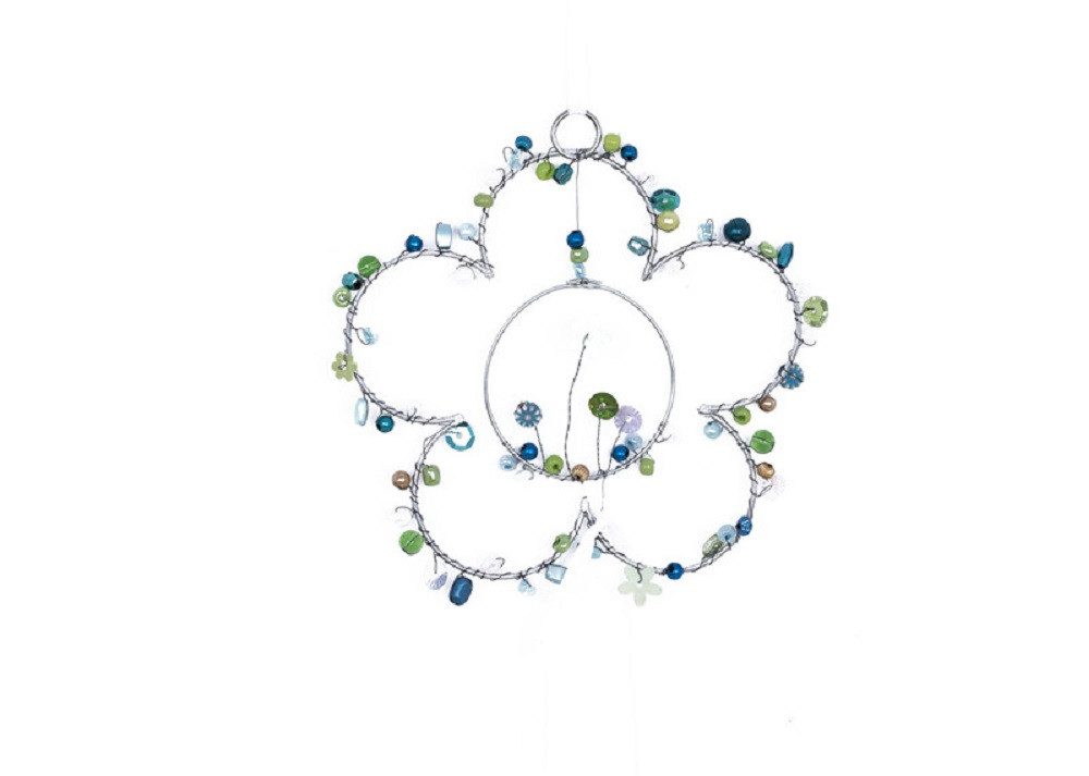 Overbeck And Friends Hängedekoration Perlen Dekoanhänger Blume (handgefertigt, 1 St., Dekoblüten), L= ca. 20 x 20 cm; S= ca. 10 x 10 cm