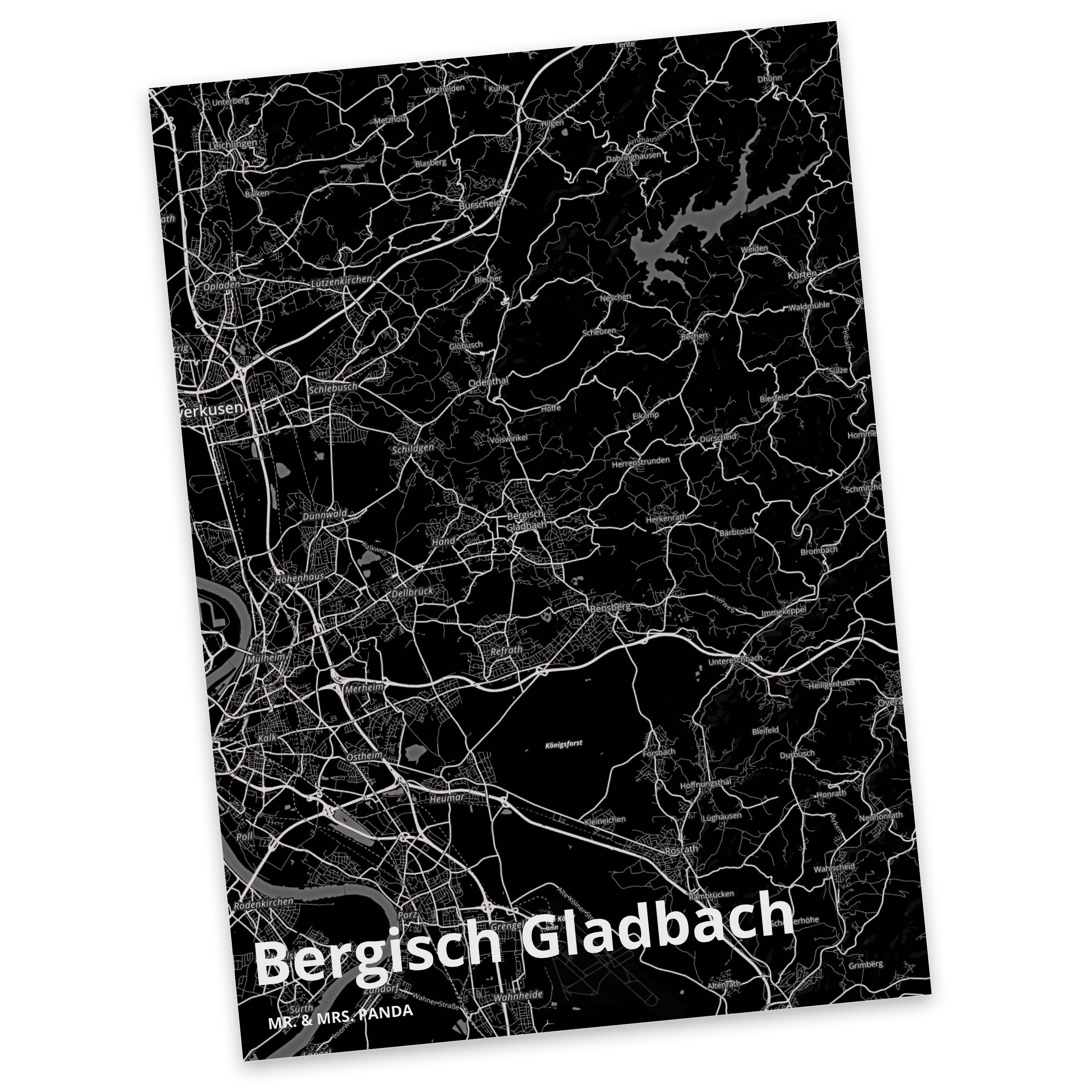 Panda Gladbach Einladungskarte, Geschenk, Mrs. - Bergisch Geschenkkarte, Karte Postkarte & Mr.
