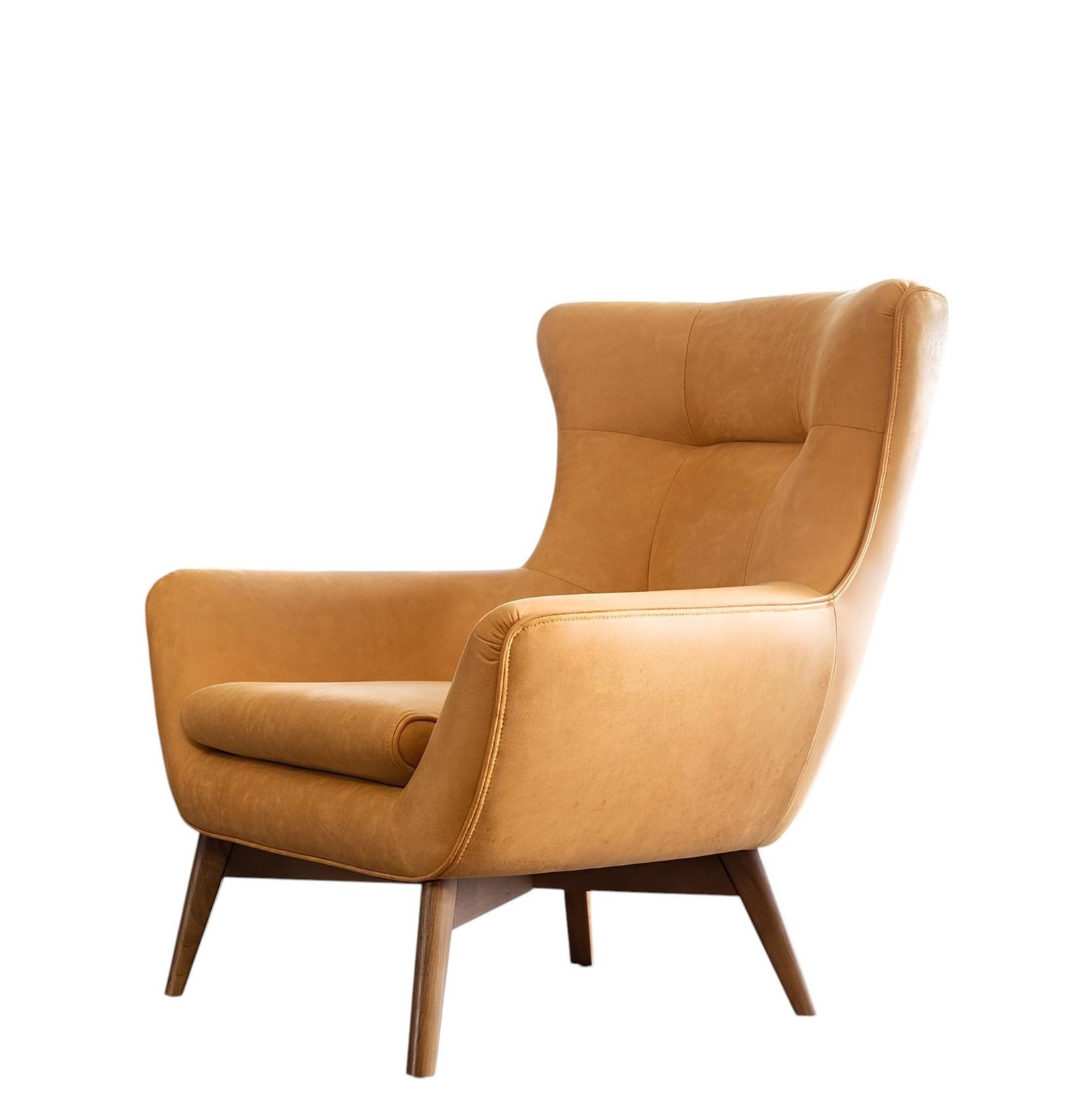 Xlmoebel Ohrensessel Modernes Kunstleder-Sessel im Gelb für stilvolles Wohnen (1-St., Ohrensessel, Gelb), Made in Europa