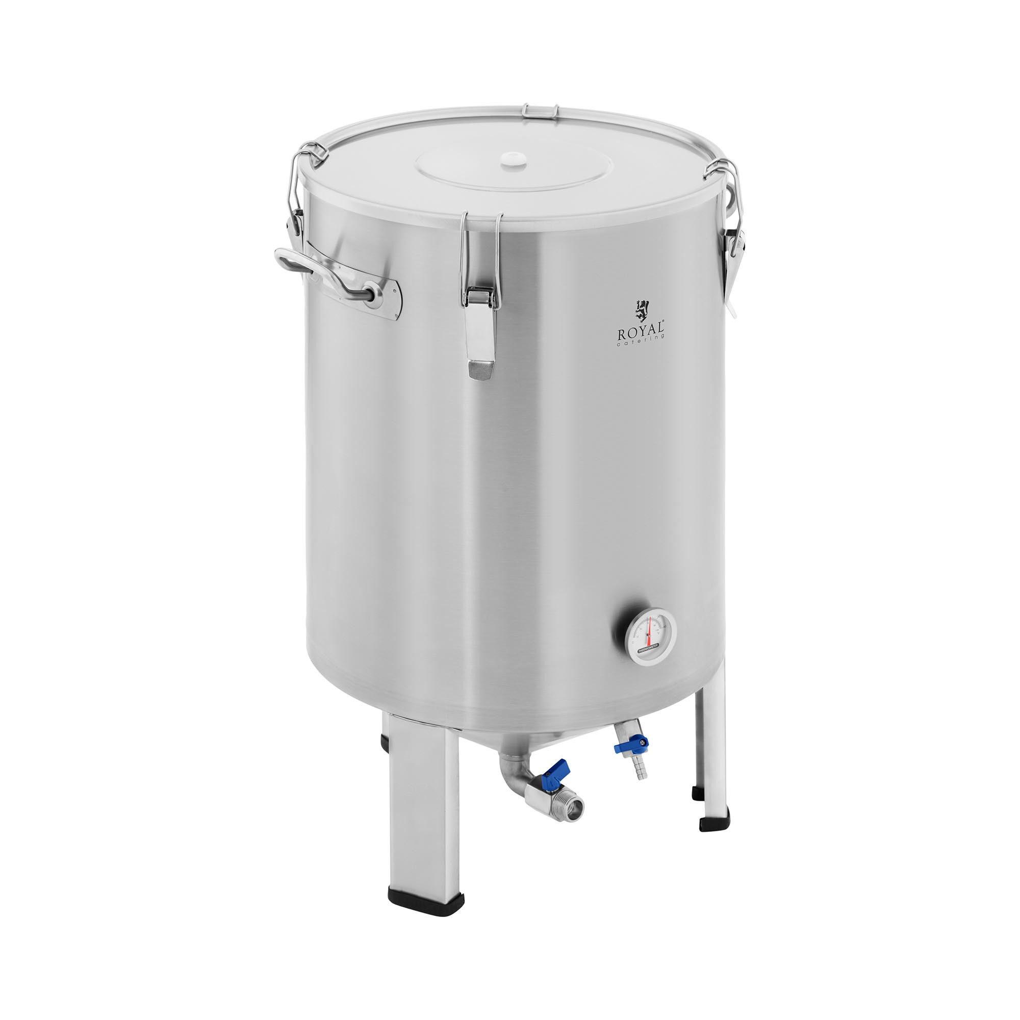 Royal Catering Bierzapfanlage Maischekessel 60 l 0 - 40 °C Edelstahl Fermenter Fermentierkessel, verschiedene Größen
