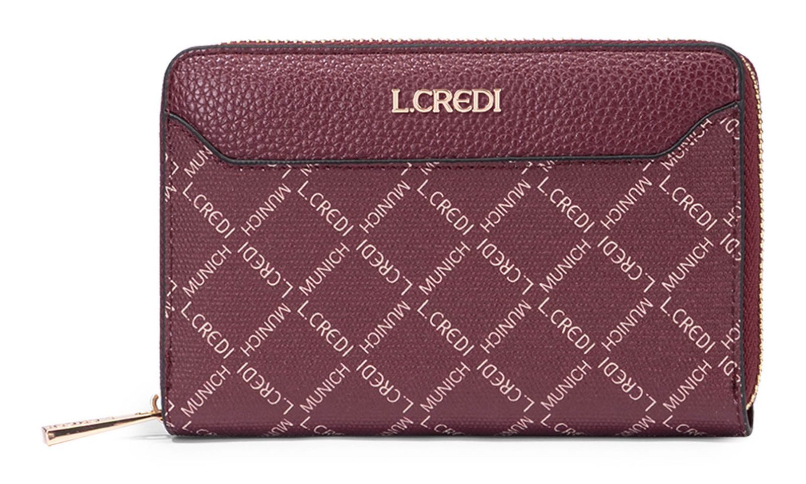 L. CREDI Geldbörse Zip Around Wallet, mit RFID-Blocker Schutz