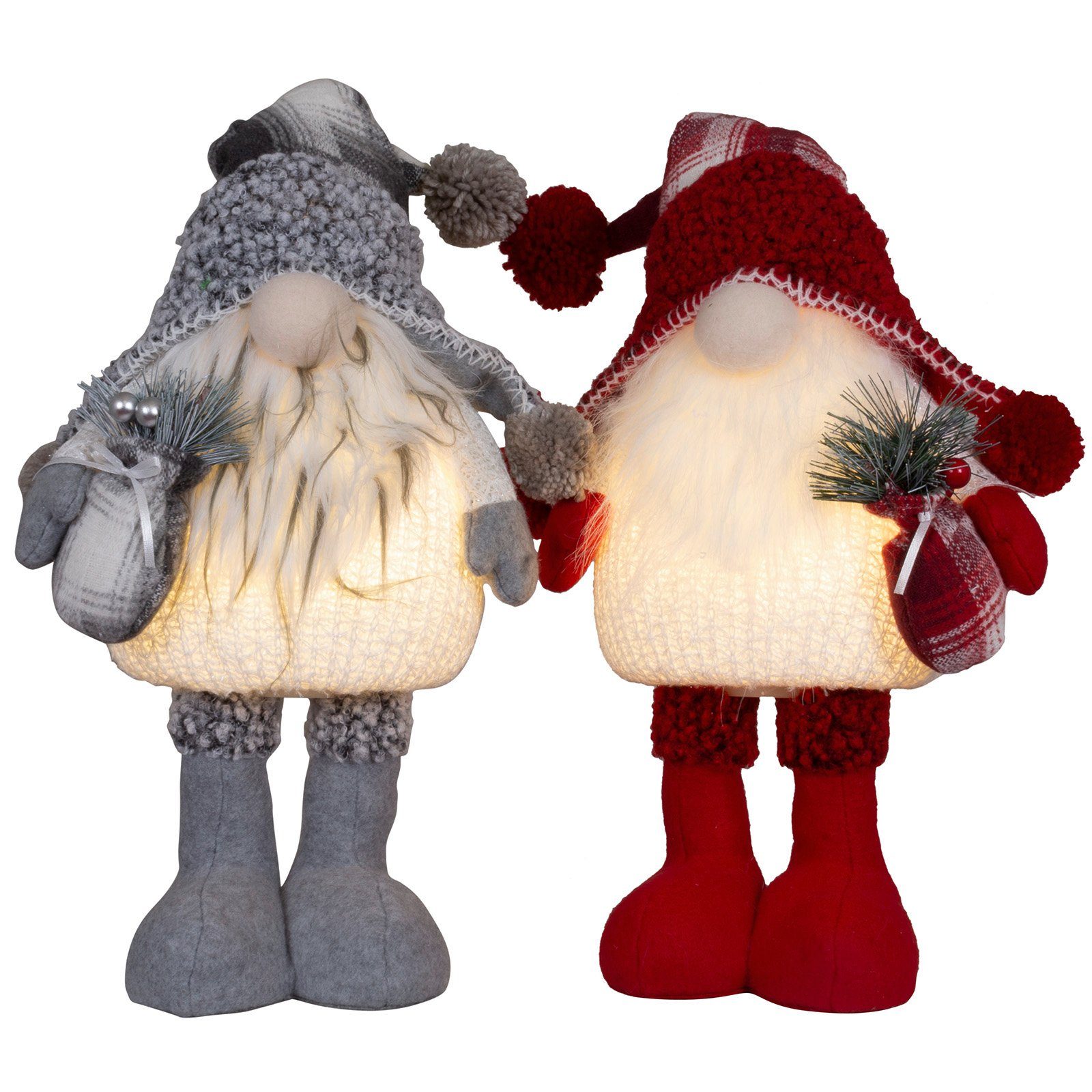 Weihnachtsfigur Wichtel mit LED 38cm (52cm) stehend