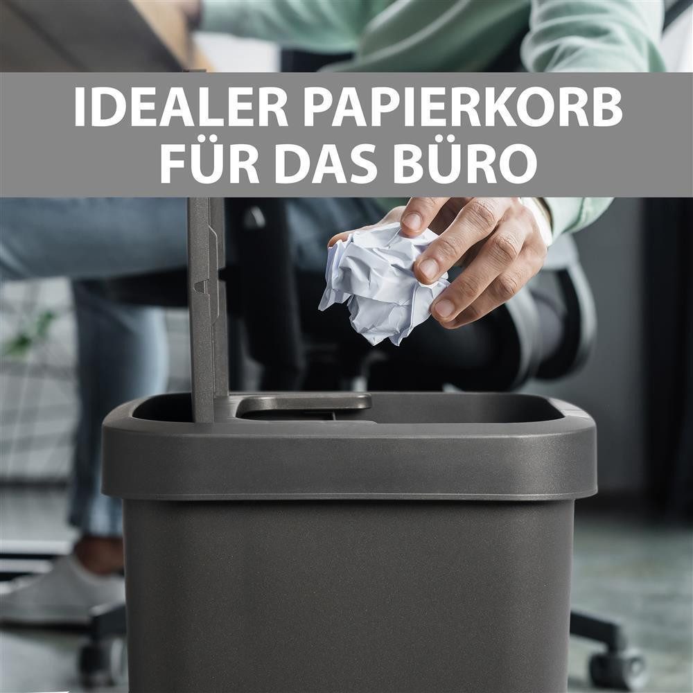 Hausfelder Mülleimer Abfalleimer 10 Liter mit Klapp.Schwingdeckell, 3er Set, 3x10 l, Made in Germany, mit Klapp- und Schwingdeckel, robuste Konstruktion – Bild 5 von 5