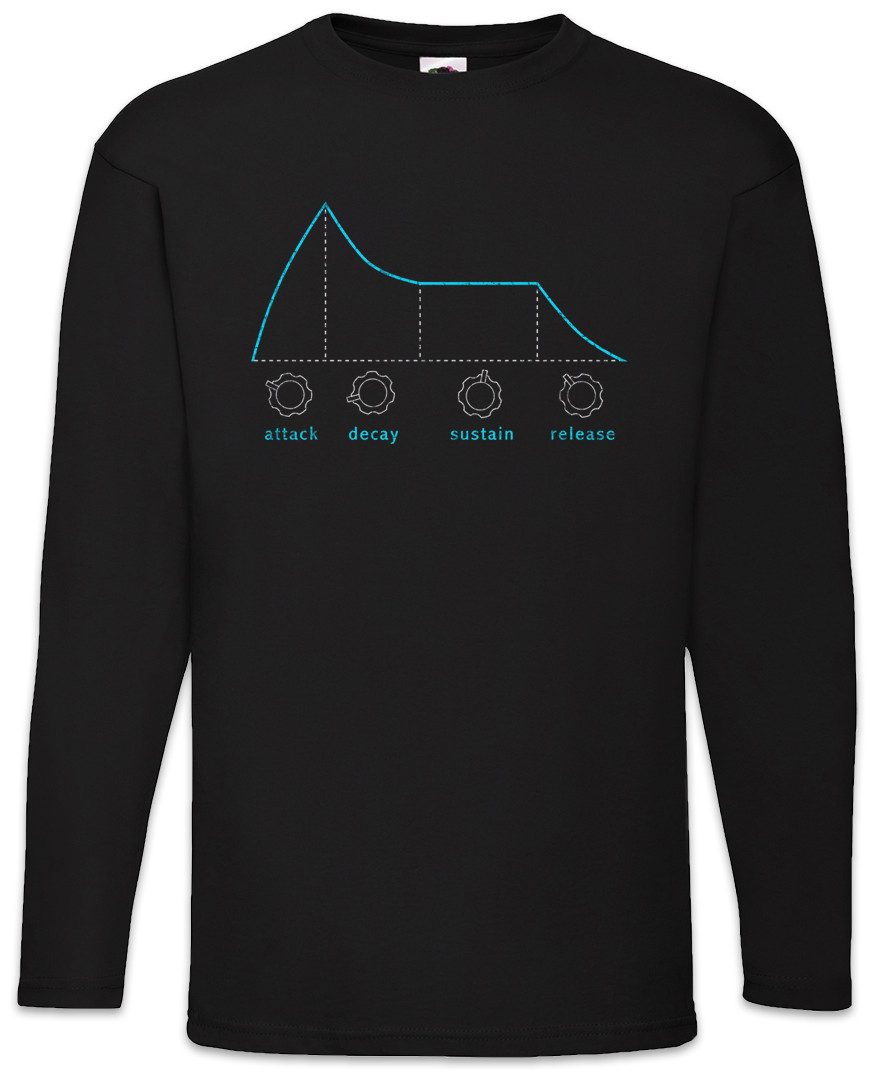 Langarmshirt Synthesizer ADSR I Langarm T-Shirt Electro Techno Acid LFO Musik Music
