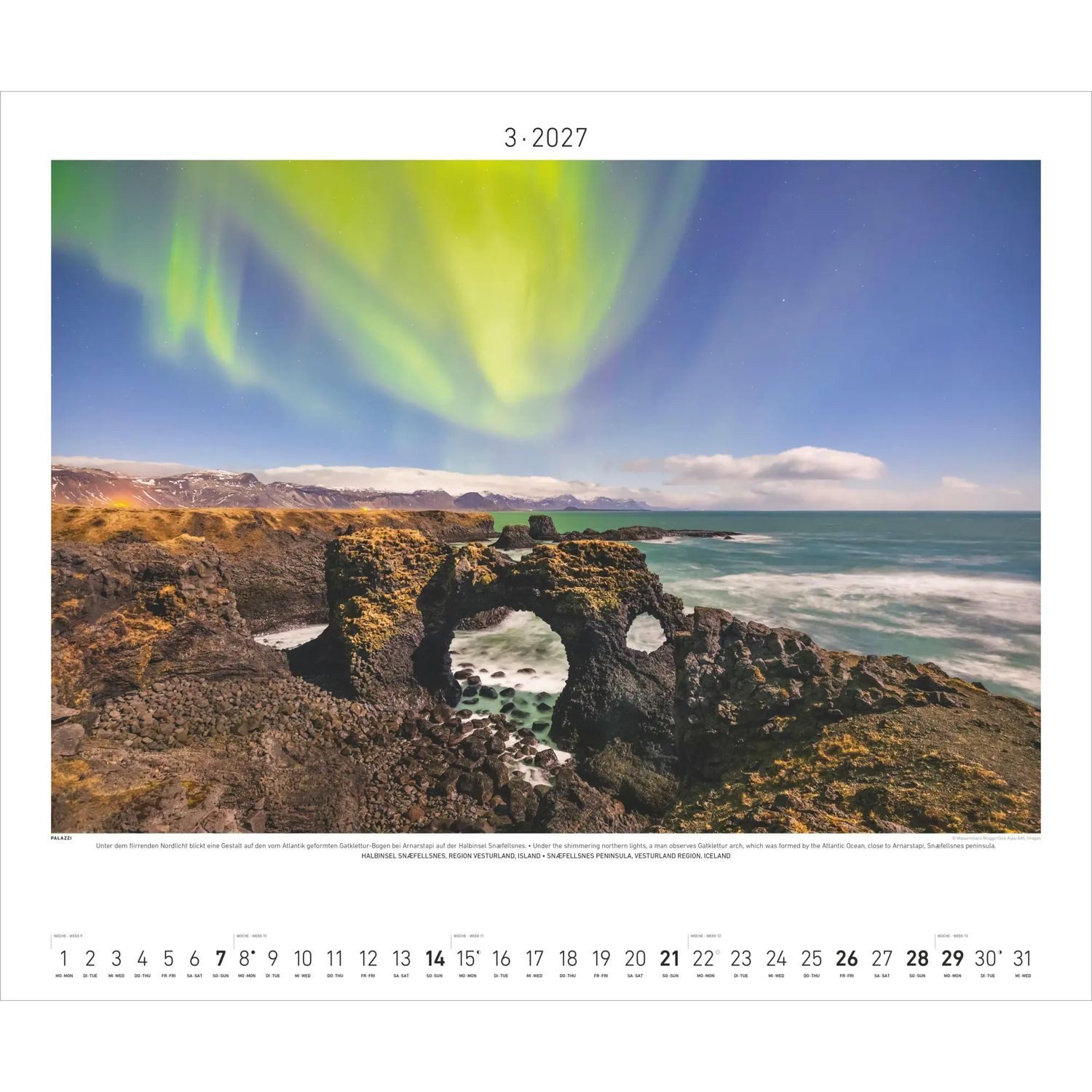 NEUMANN Wandkalender Polarlicht 2027