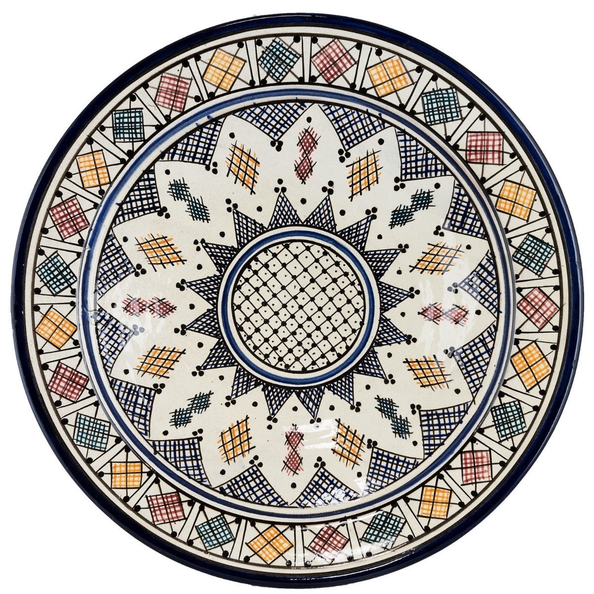 Marrakesch Orient & Mediterran Interior Servierteller Orientalischer Keramikteller Aysun handgefertigt aus Keramik 40 cm, Keramik, (1-tlg), Handarbeit