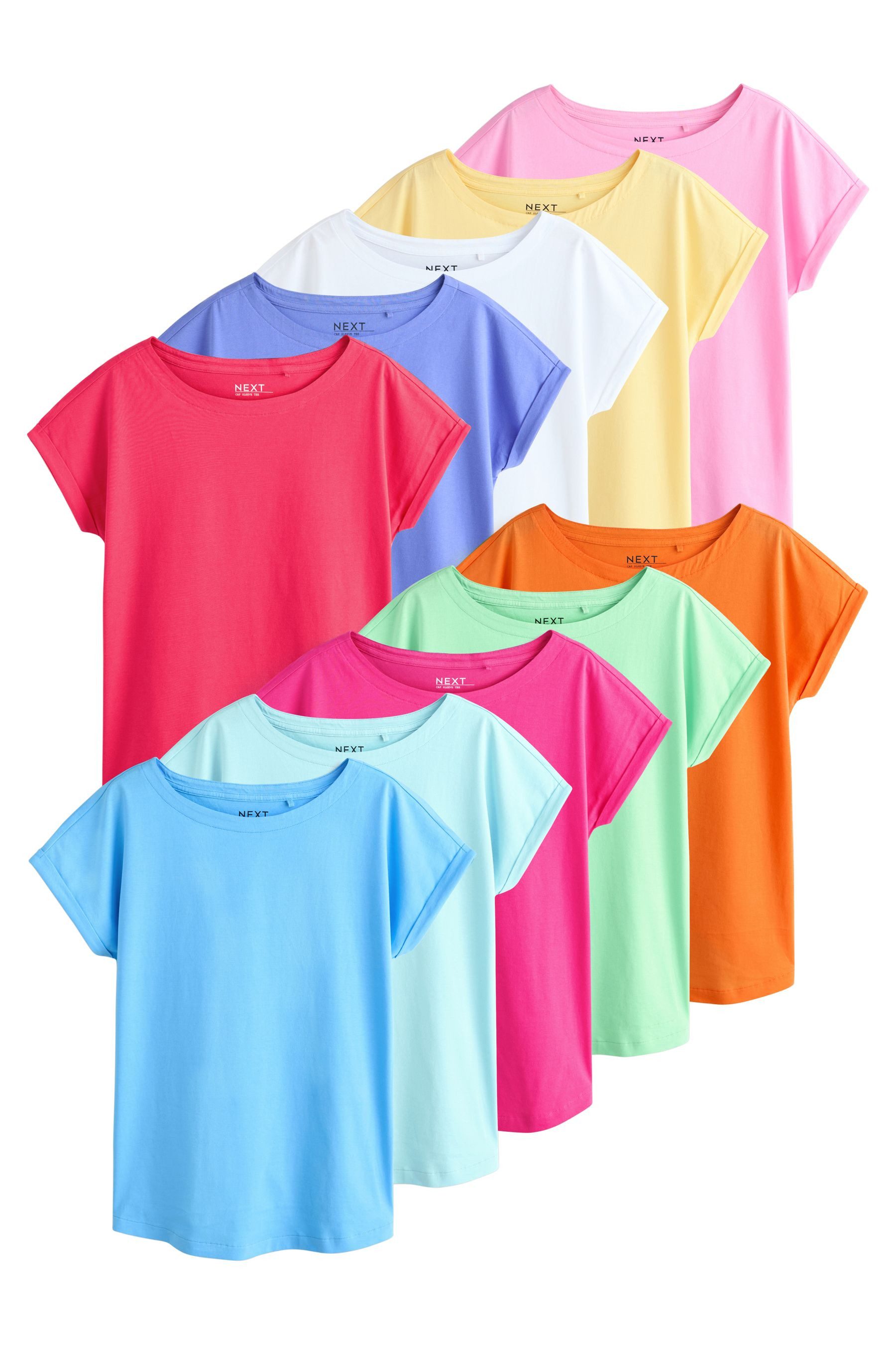 Next T-Shirt T-Shirts mit Flügelärmeln, 10er-Pack (10-tlg)