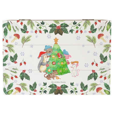 Mr. & Mrs. Panda Dekokiste 22 x 15 cm Weihnachtsbaum schmücken - Weiß - Geschenk, Advent, XXL, K (1 St), Stilvolles Design