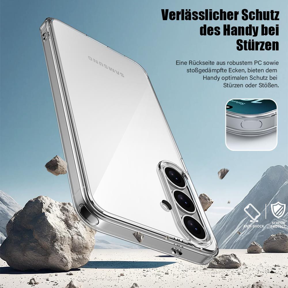 FITSU Handyhülle für Samsung Galaxy A55 Hülle Transparent Case Ultraklare Schutzhülle 6,6 Zoll, Durchsichtige Handyhülle für Samsung Galaxy A55 Case Hybrid Cover