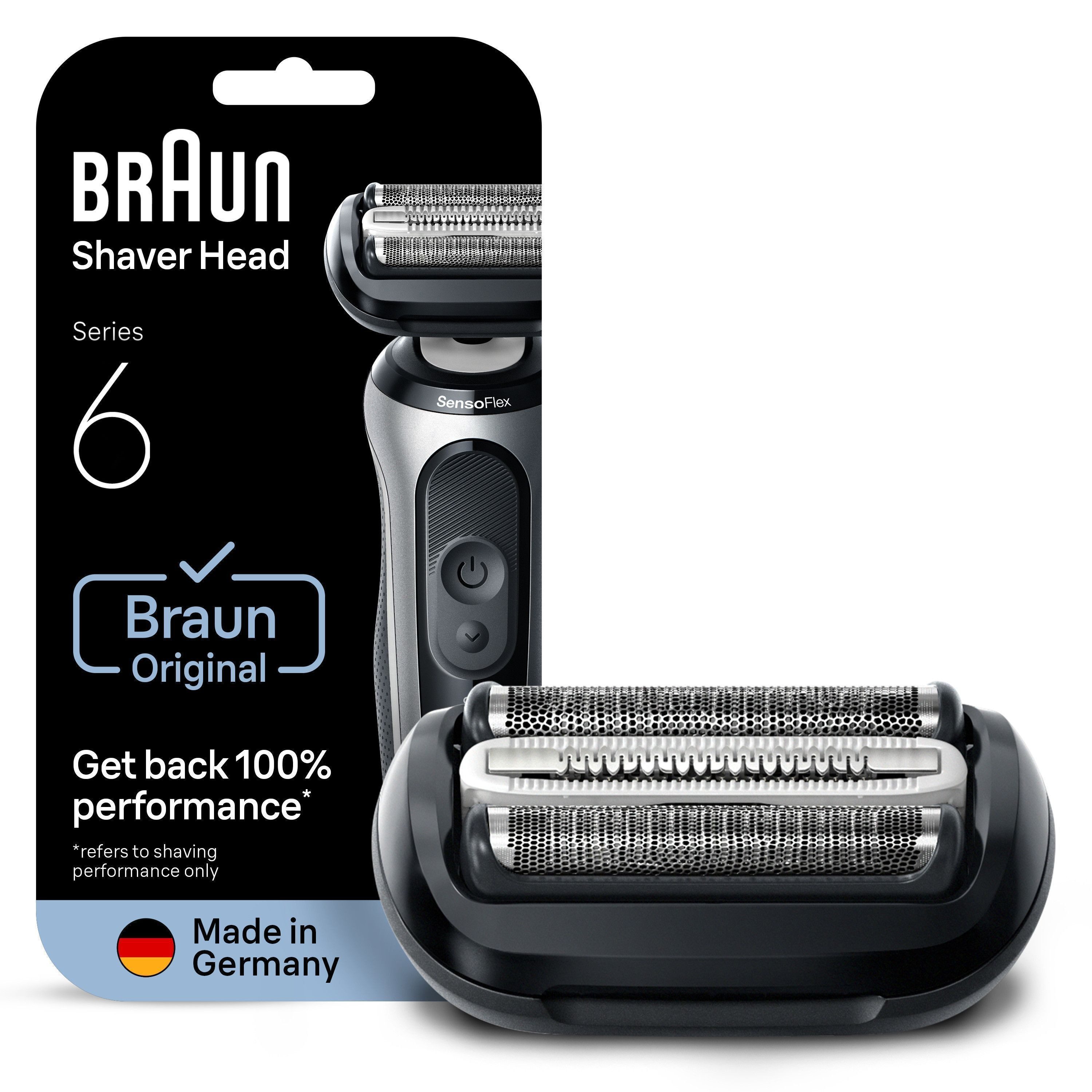 Braun Ersatzscherkopf Series 6 64B, Kompatibel mit Braun Series 6 Rasierern der Generation 60, 61 und 62