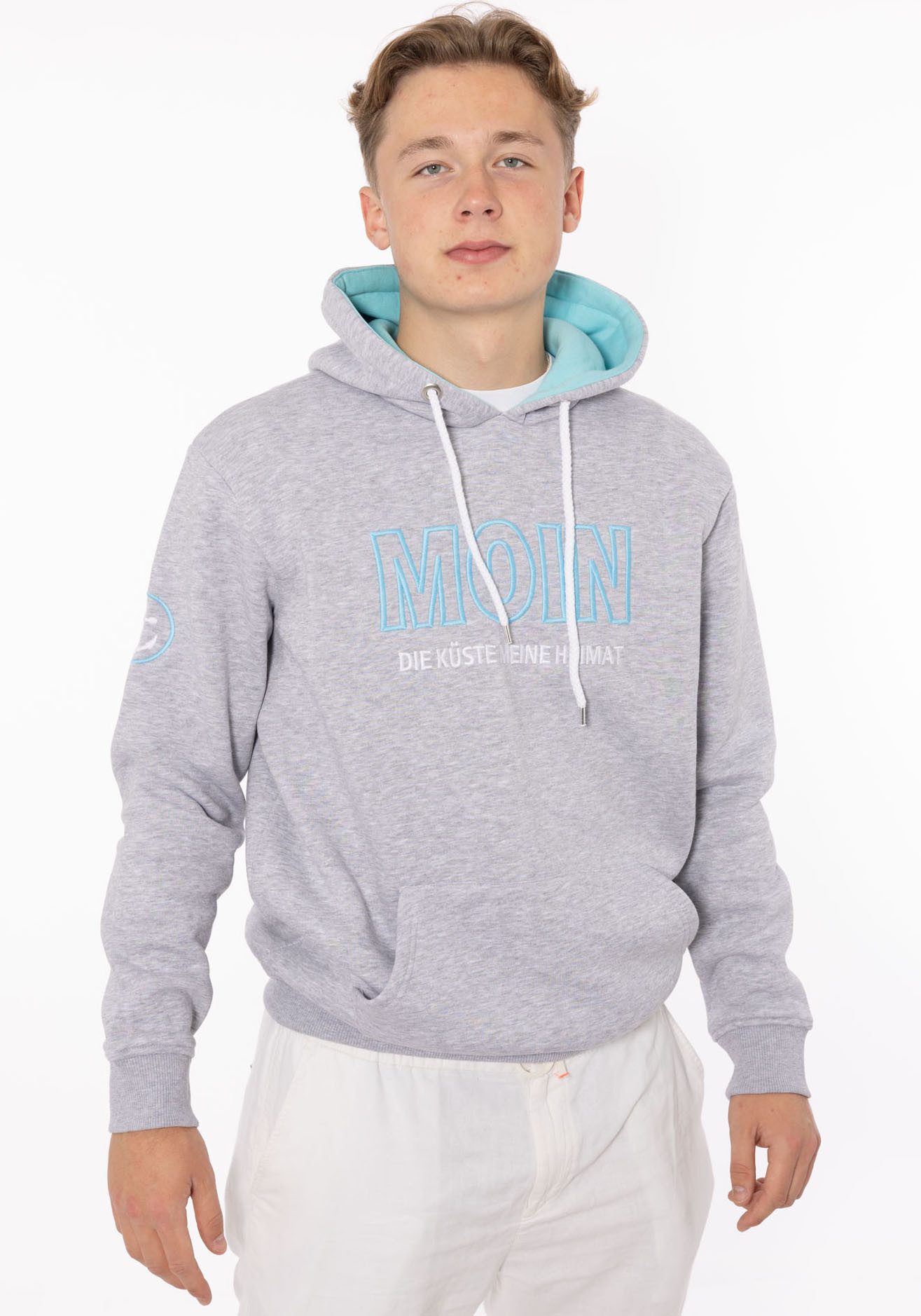 Zwillingsherz Hoodie "Moin" mit gesticktem Schriftzug günstig online kaufen