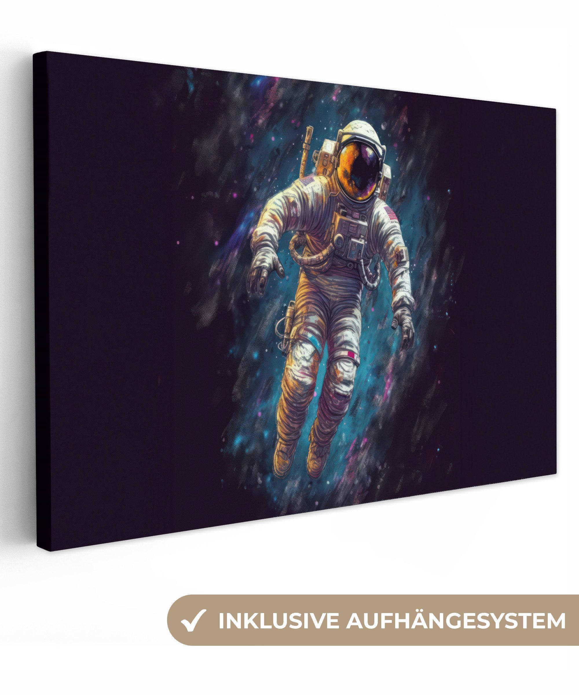 OneMillionCanvasses® Leinwandbild Weltraum - Neon - günstig online kaufen
