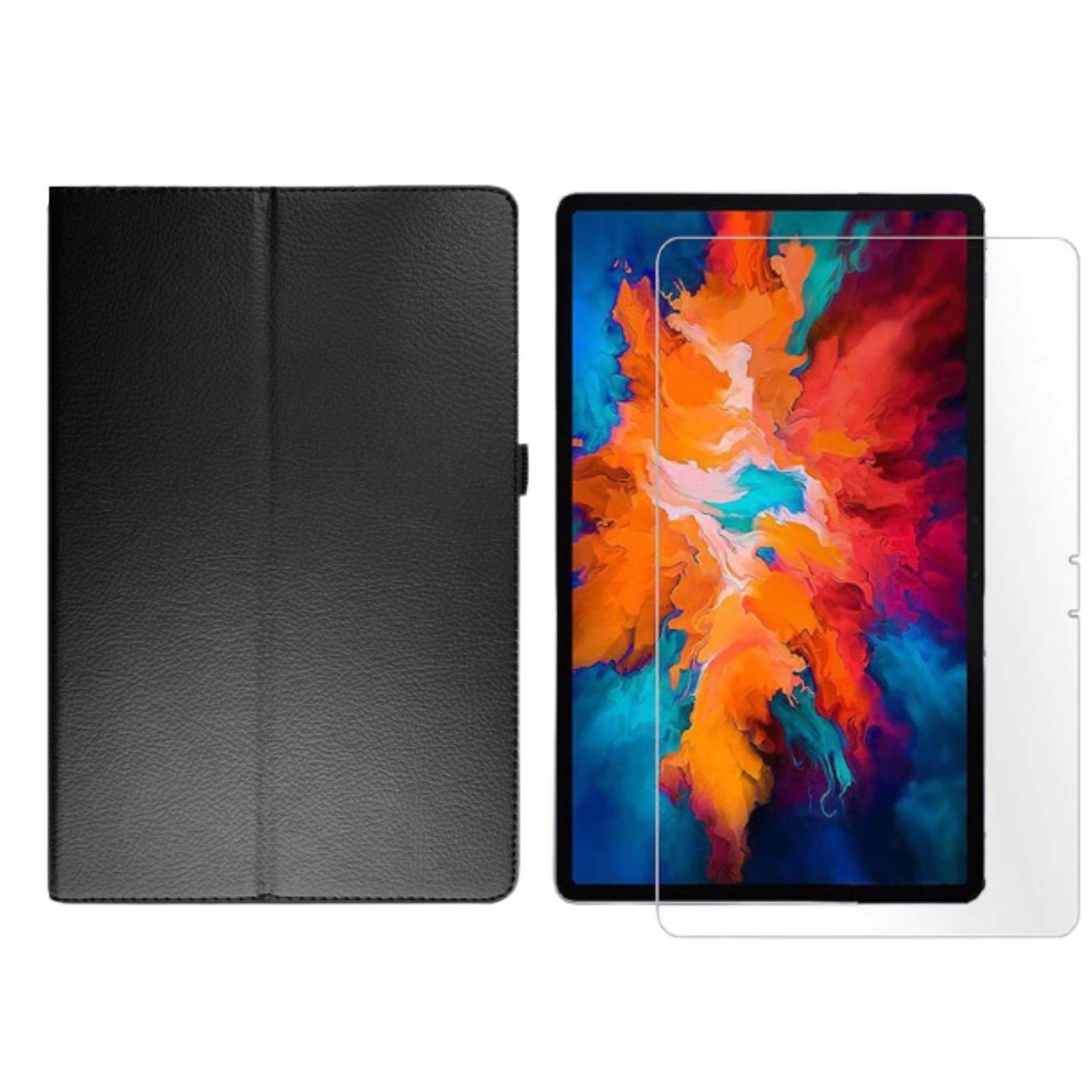 Lobwerk Tablet-Hülle 2in1 Set (Hülle + Glas) für Lenovo Tab P11 2021 TB-J606F TB-J606X 11, Wake & Sleep Funktion, Sturzdämpfung, Aufstellfunktion