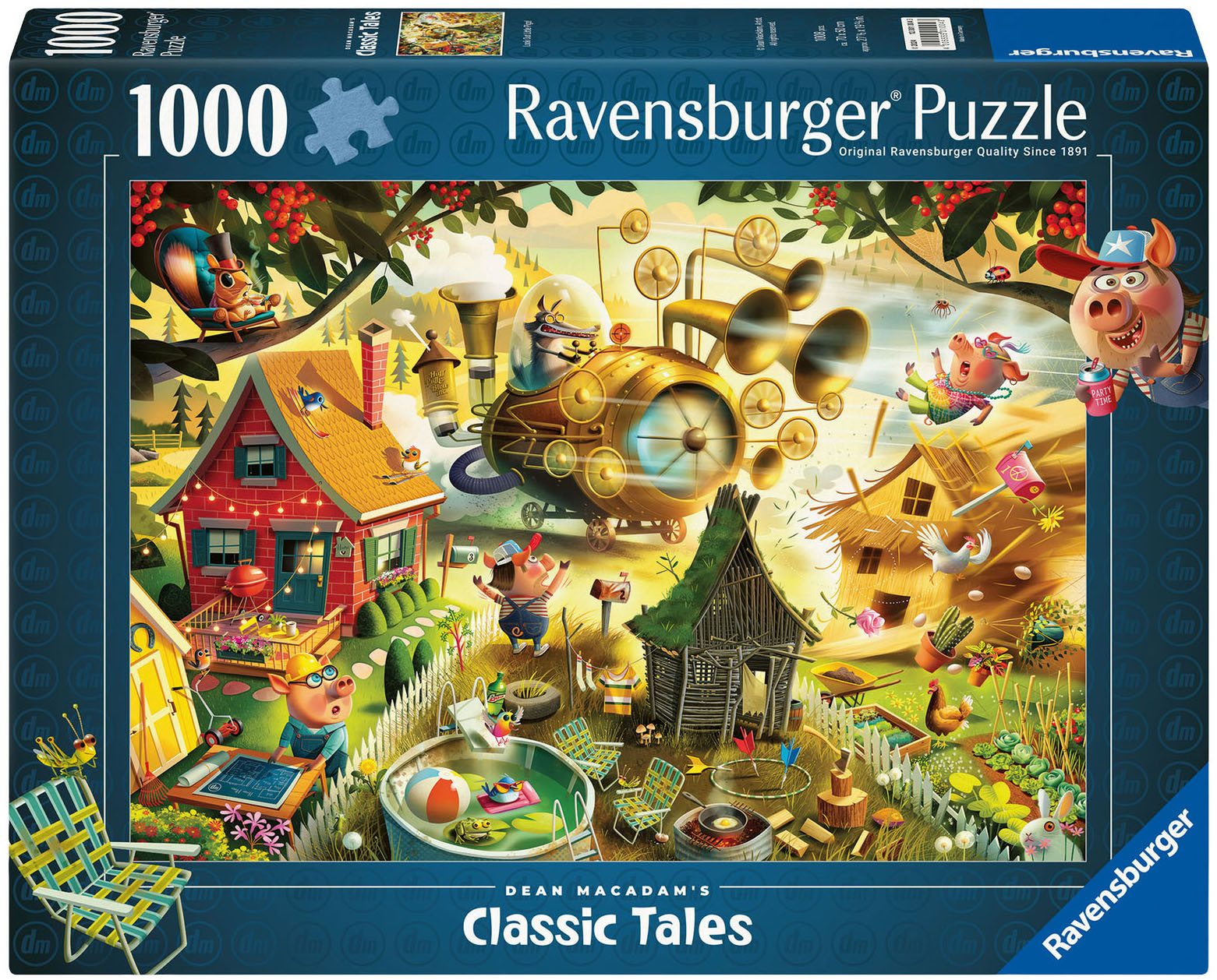 Ravensburger Puzzle Dean MacAdam: Aufgepasst, kleine Schweinchen!, 1000 Puzzleteile, Made in Germany