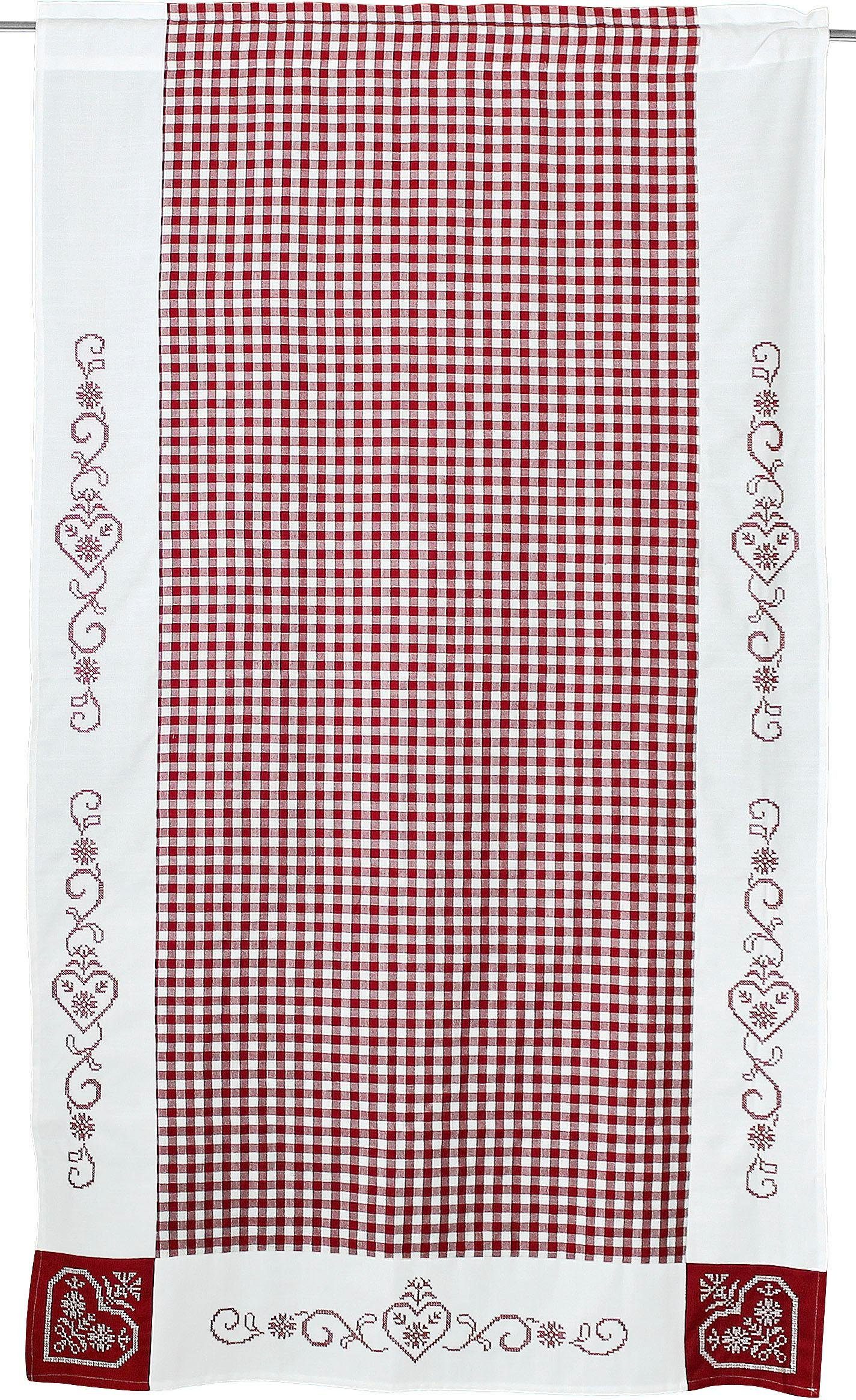 HOSSNER - ART OF HOME DECO Gardine Kulm (2 St), Stangendurchzug, blickdicht, Landhaus-Look