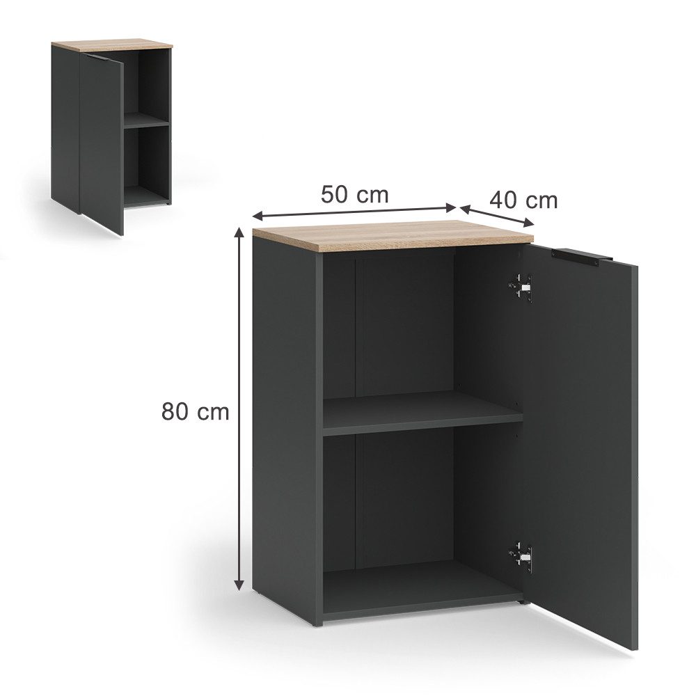 Vicco Highboard Wido, Anthrazit/Sonoma, 50 x günstig online kaufen