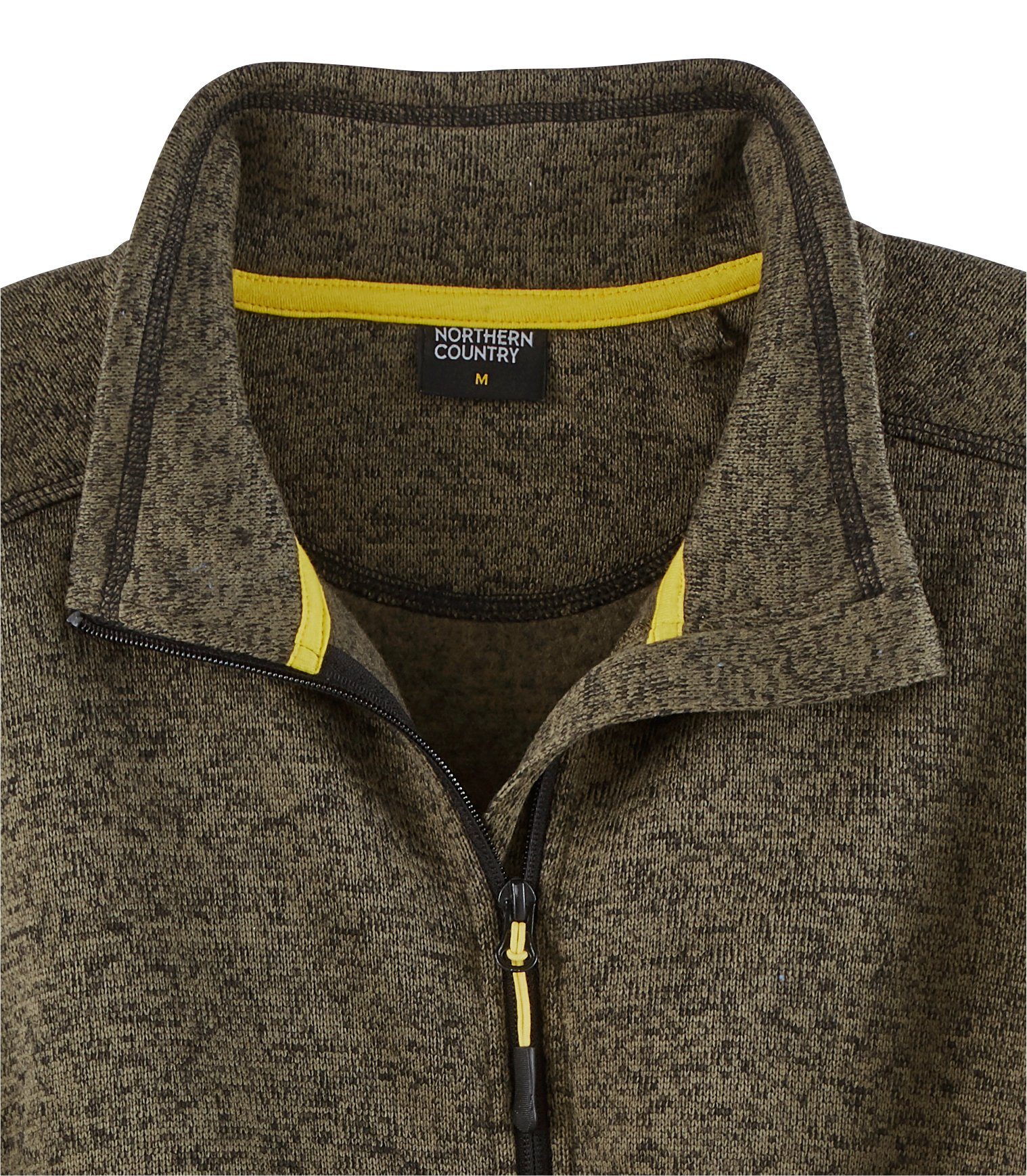 Northern Country Sweatjacke mit perfekt Arbeiten, Kinnschutz, 2 Olive Vordertaschen zum Melange Dusty