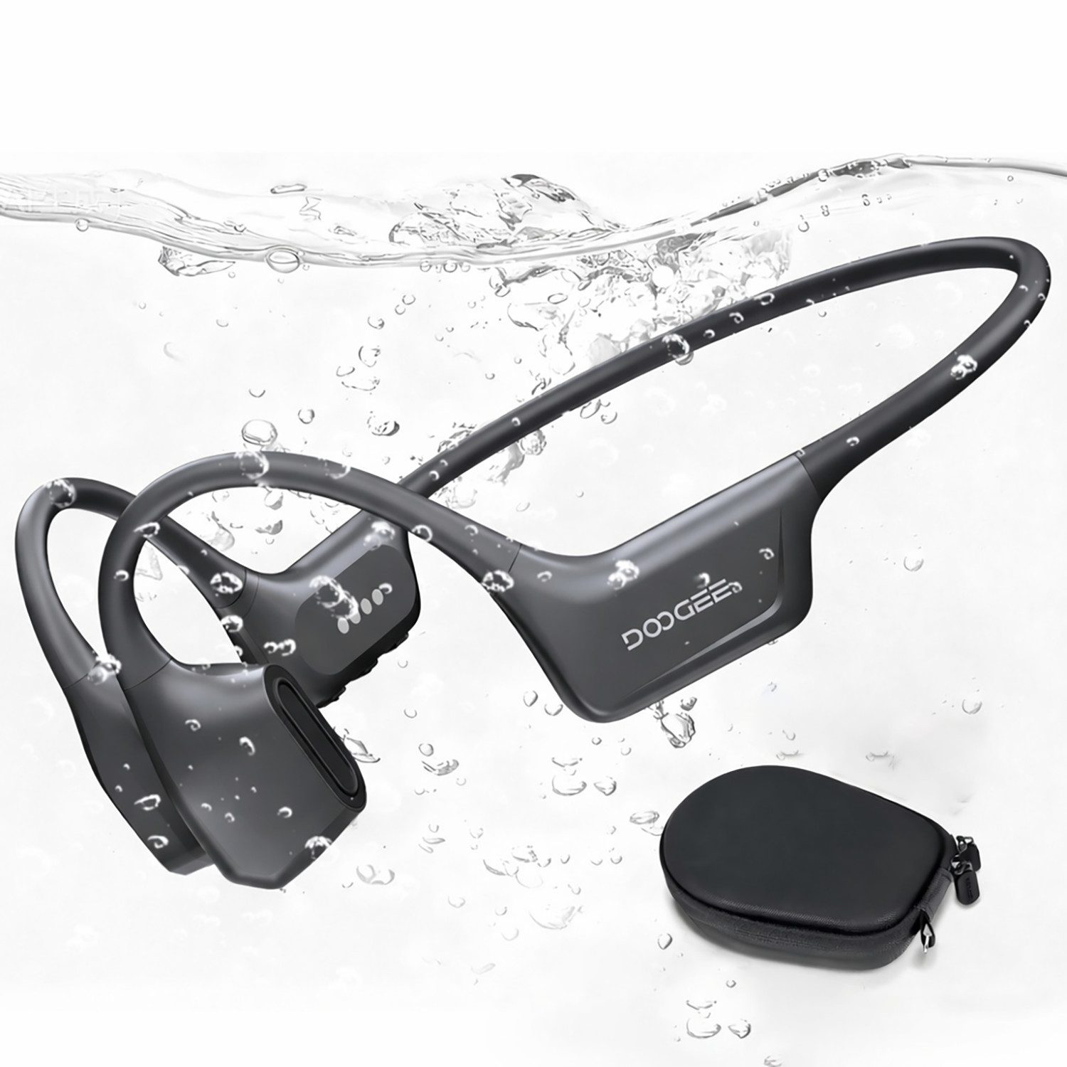 DOOGEE kopfhörer bluetooth knochenschall kopfhörer sport wasserdicht 64GB MP3 Bluetooth-Kopfhörer (Bluetooth, Bluetooth 5.4, 10H Akku, Open Ear, Sport für Schwimmen & Laufen)