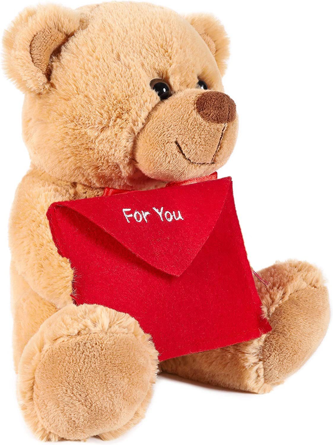 BRUBAKER Kuscheltier Teddy Plüschbär mit Umschlag Rot "For You" 25 cm Teddy günstig online kaufen