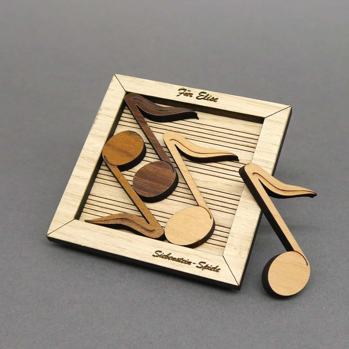 ROMBOL Denkspiele Spiel FÜR ELISE - kleines, aber feines Packpuzzle, Knobelspiel, Holzspiel