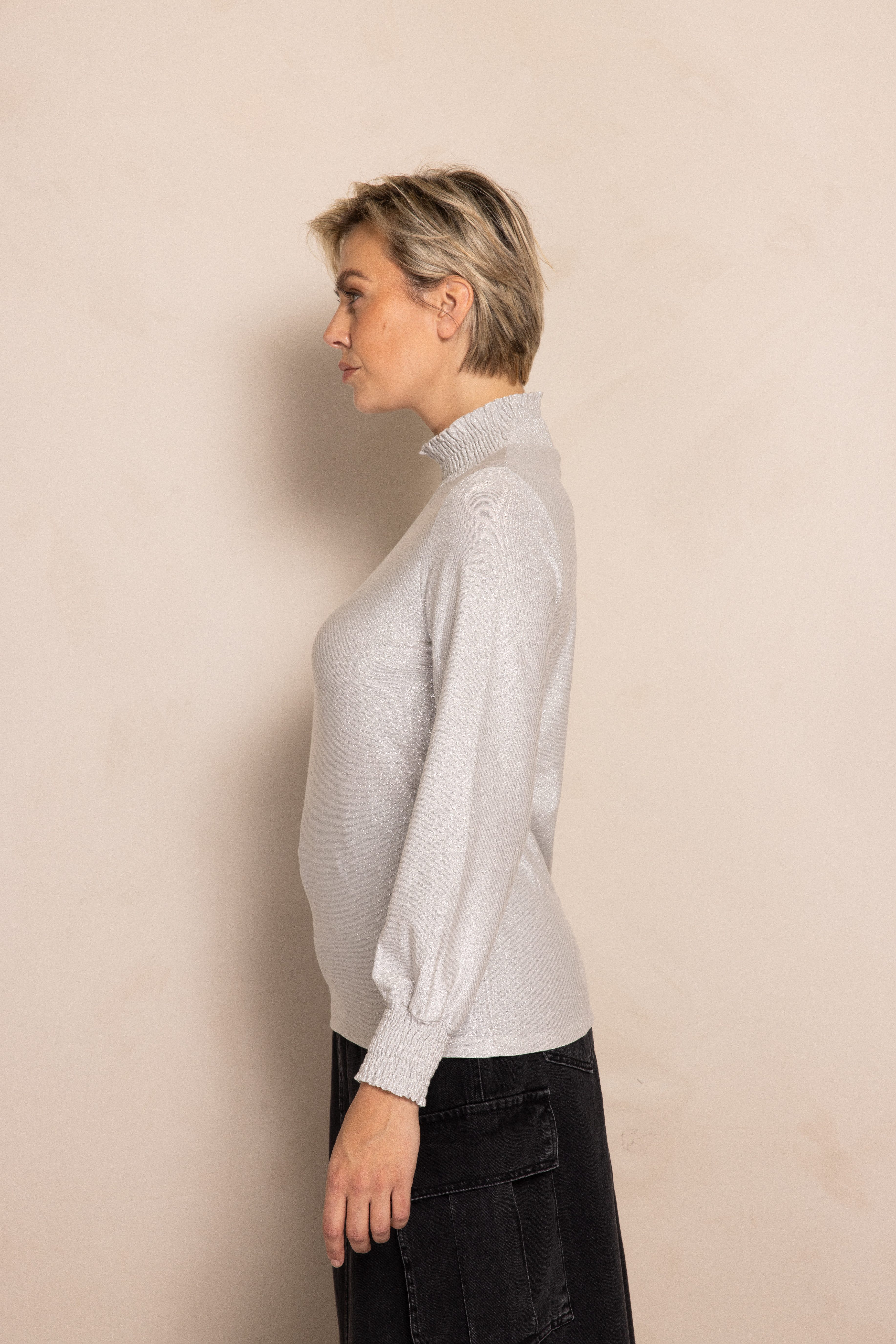 Zhrill Stehkragenshirt ZHVEZNA Regular Fit, ohne Verschluss, mit Stehkragen