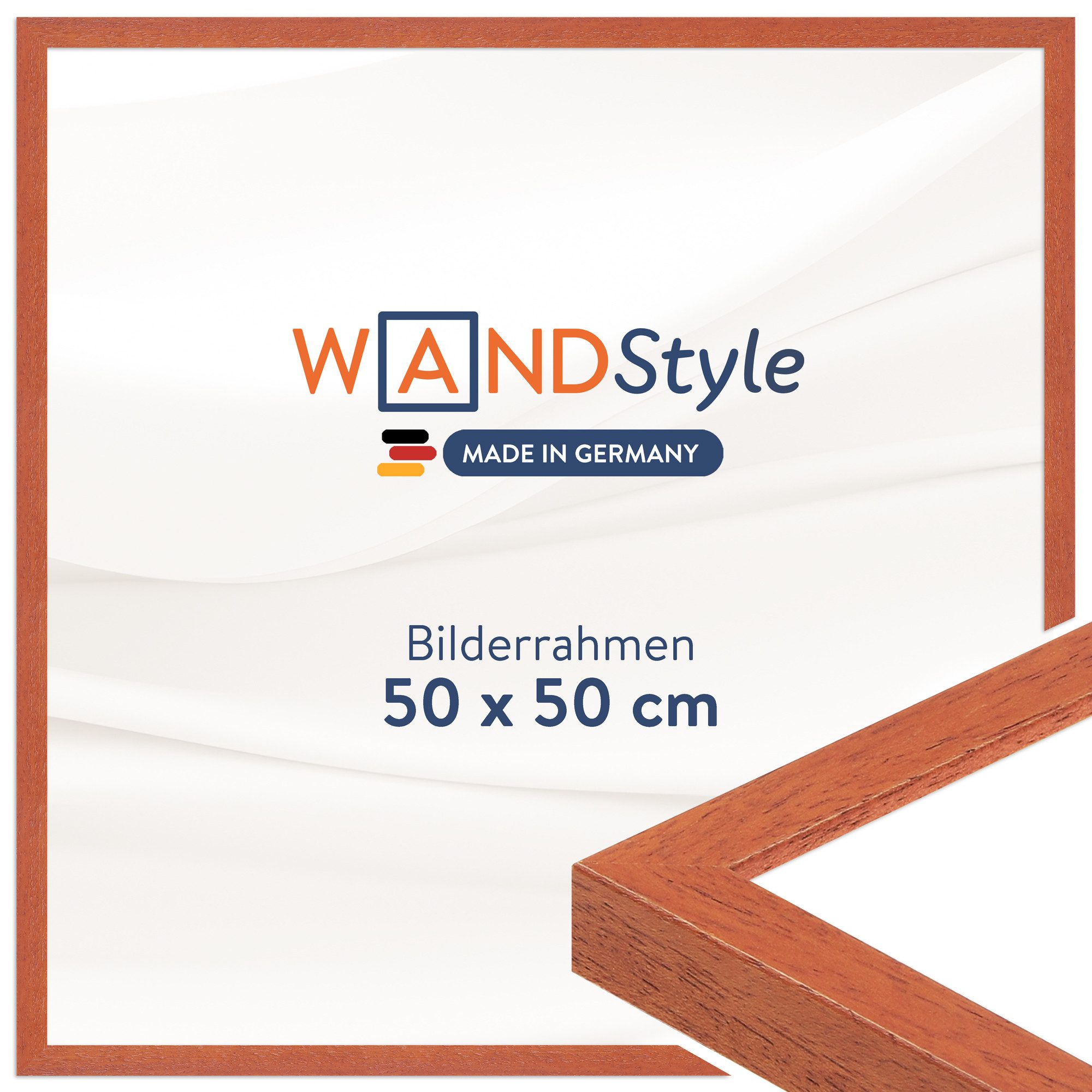 WANDStyle Bilderrahmen H950, Kirschbaum Bilderrahmen 50x50, Moderner Fotorahmen Kirschbaum 50x50