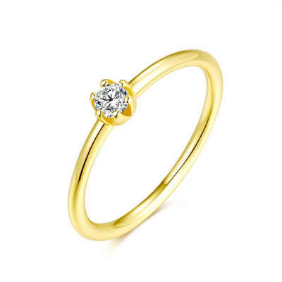 Lisandra Scott Silberring Ring mit weißem Stein 925 Silber, Verlobungsring, Solitär-Ring