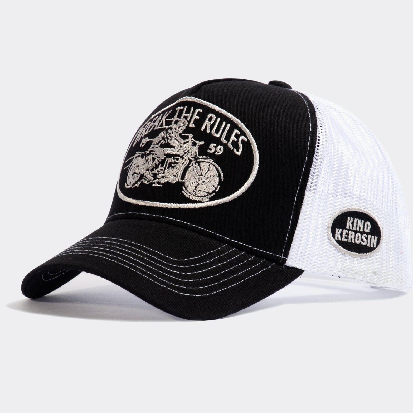 KingKerosin Trucker Cap Break the Rules (1-St) im Kontrast-Design