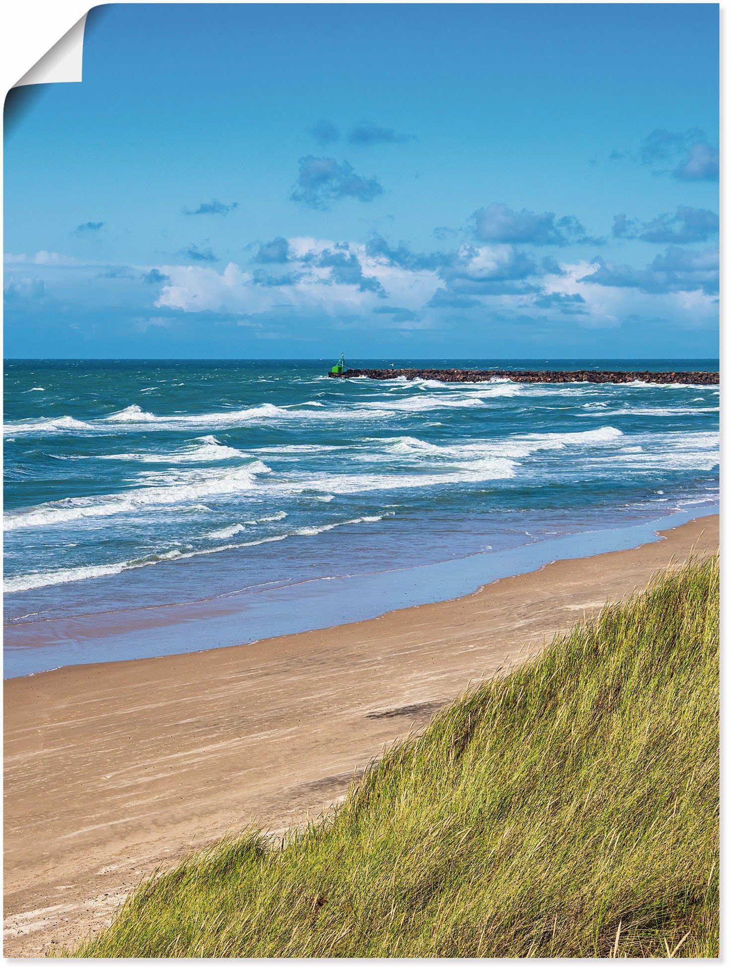 Artland Wandbild Düne Poster Leinwandbild, Größen Hirtshals oder in als Dänemark, Küstenbilder Strand versch. und bei Wandaufkleber St), Alubild, (1