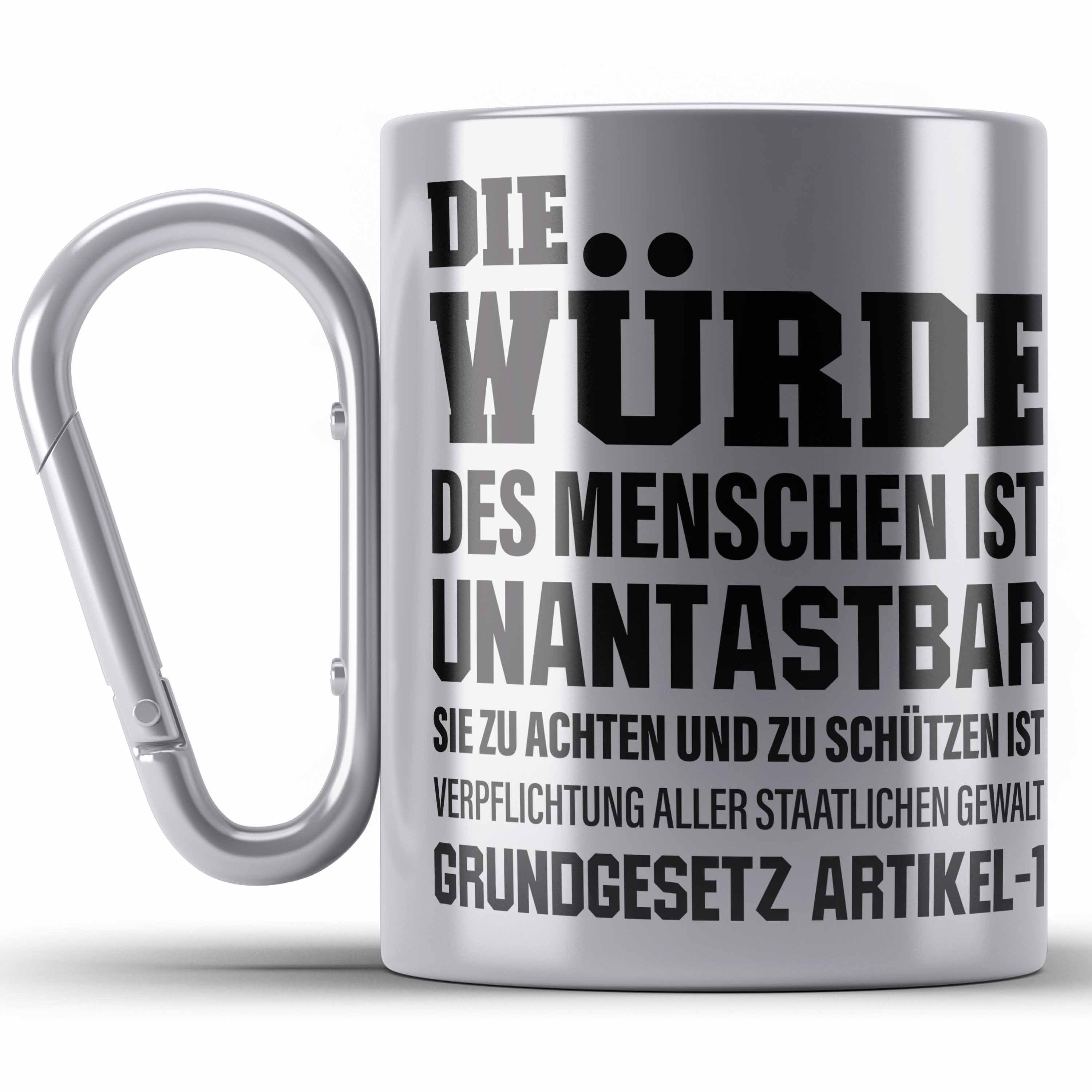 Trendation Thermotasse Jura Geschenk Edelstahl Tasse mit Spruch für Jurist Juristin Geschenki Silber