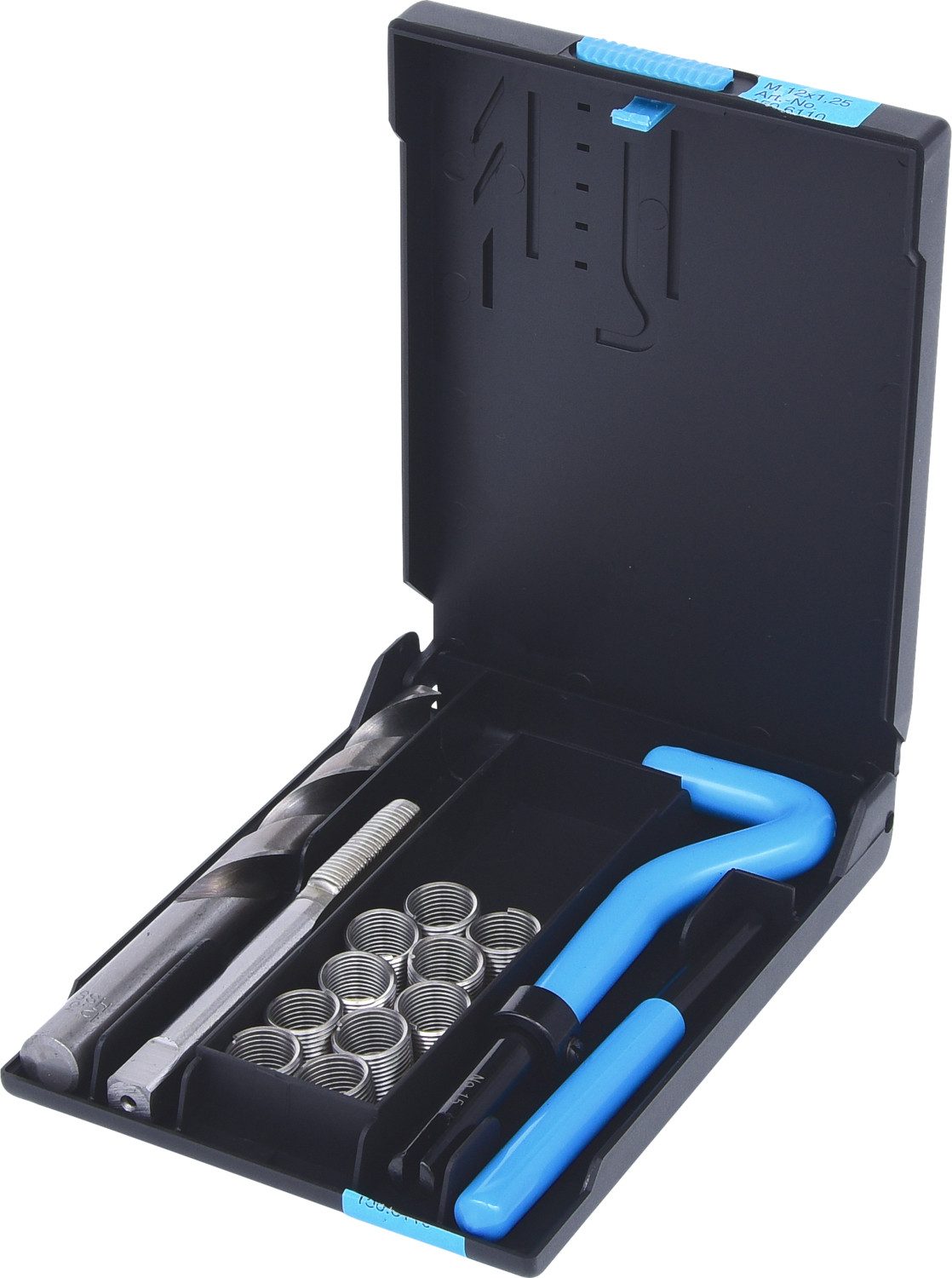 KS Tools Universalbohrer Nirostahl Gewinde-Reparatur-Satz M12x1,25x16,8mm, 14-tlg (150.6110)