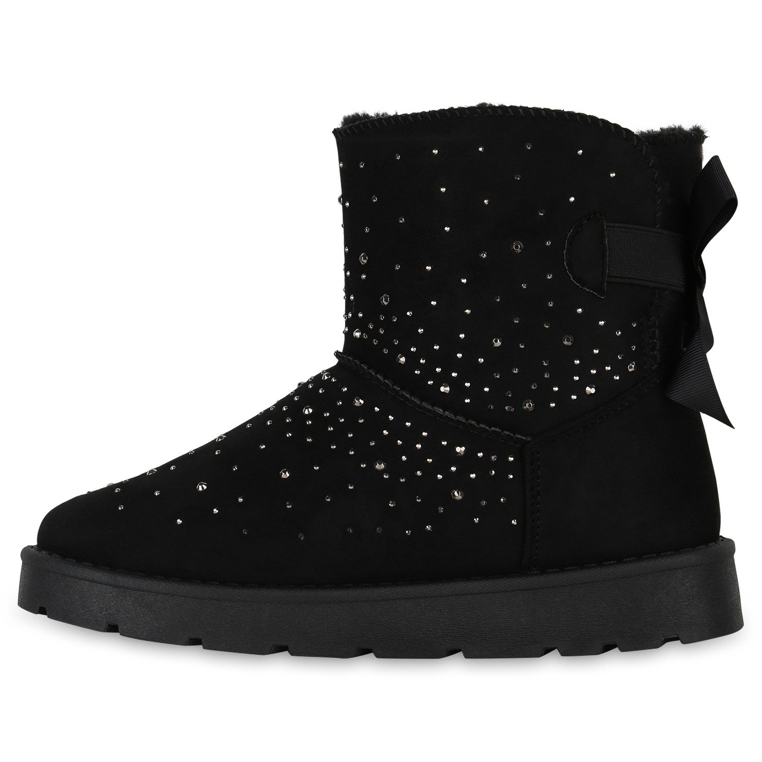 VAN HILL 841504 Winterstiefelette Damen Warm Gefütterte Winter Boots Stiefeletten Bequeme