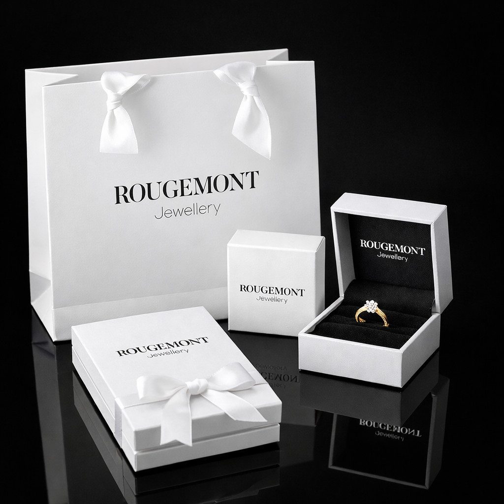 ROUGEMONT Paar Creolen Moissanit Damen Creolen Ohrhänger 925 sterling Silber 18K Gold, Echtschmuck mit Echtheitszertifikat