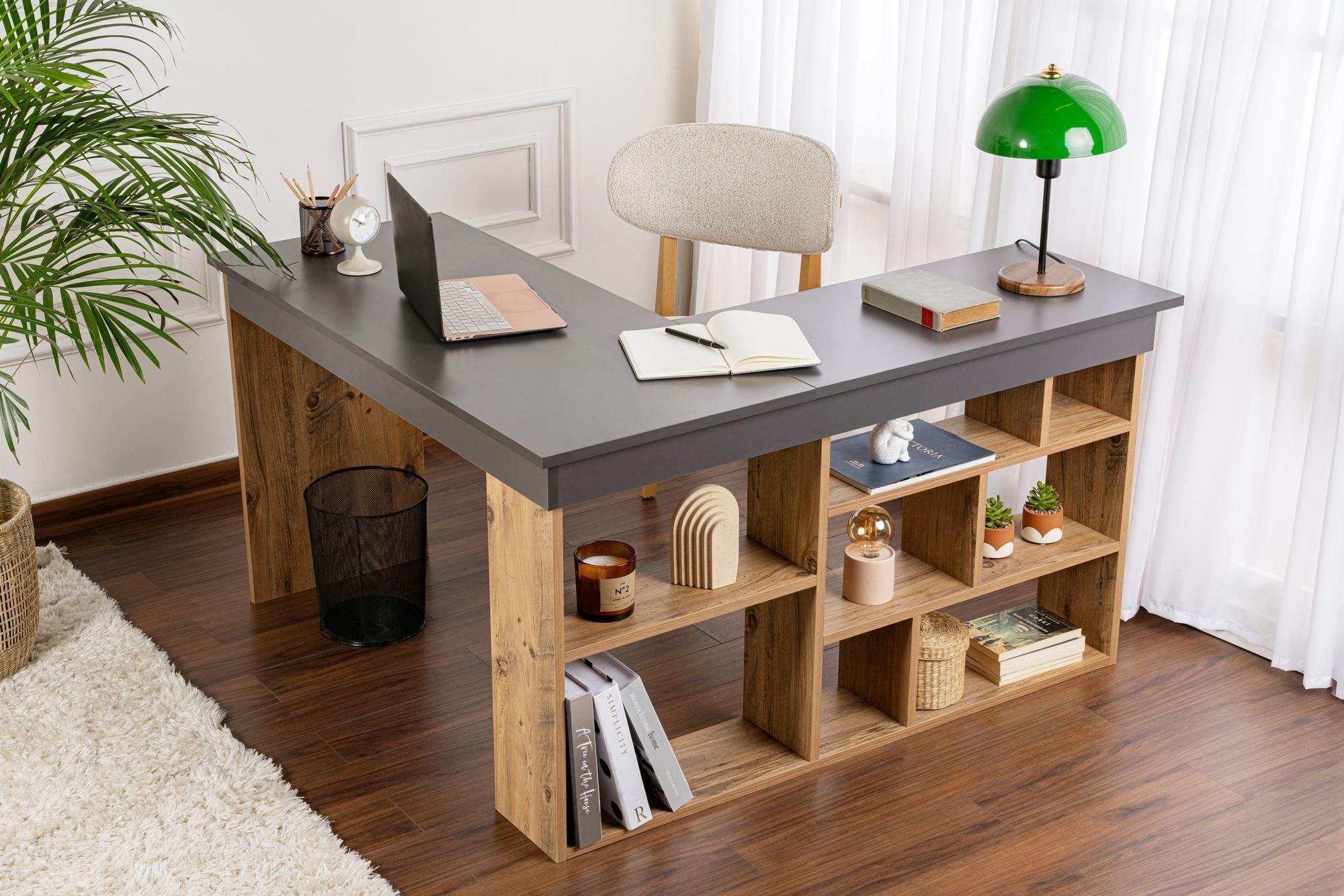 Skye Decor Schreibtisch (Einzelartikel), mit Stauraum integrierte Ablagefächer modernes Design