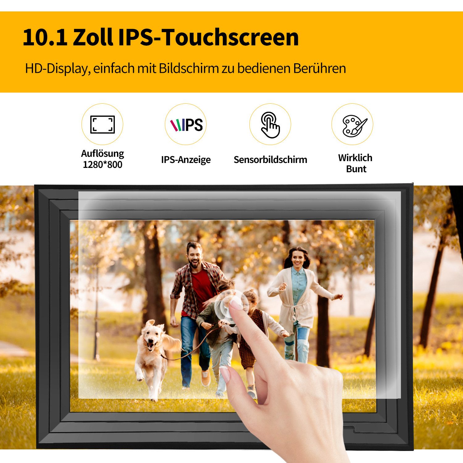 CkeyiN Bilderrahmen Digitaler Fotorahmen mit WiFi-Fotoübertragung günstig online kaufen
