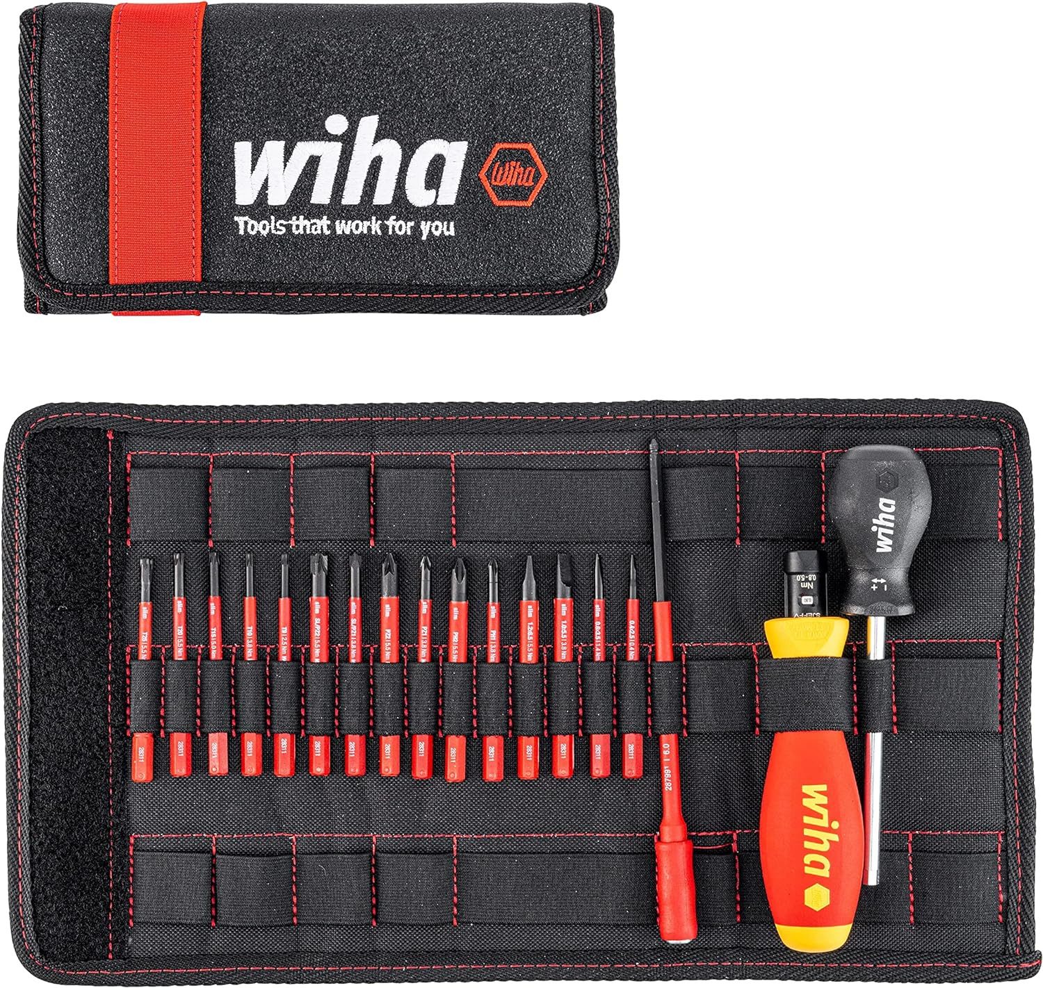 Wiha Schraubendreher TorqueVario-S (36791) - 19 tlg., Schlitz, Kreuz, PlusMinus, TORX - 0,8-5,0 Nm