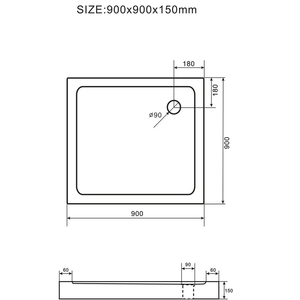 Aloni Duschwanne TK815, quadratisch, nicht_zutreffend, 1-St., günstig online kaufen