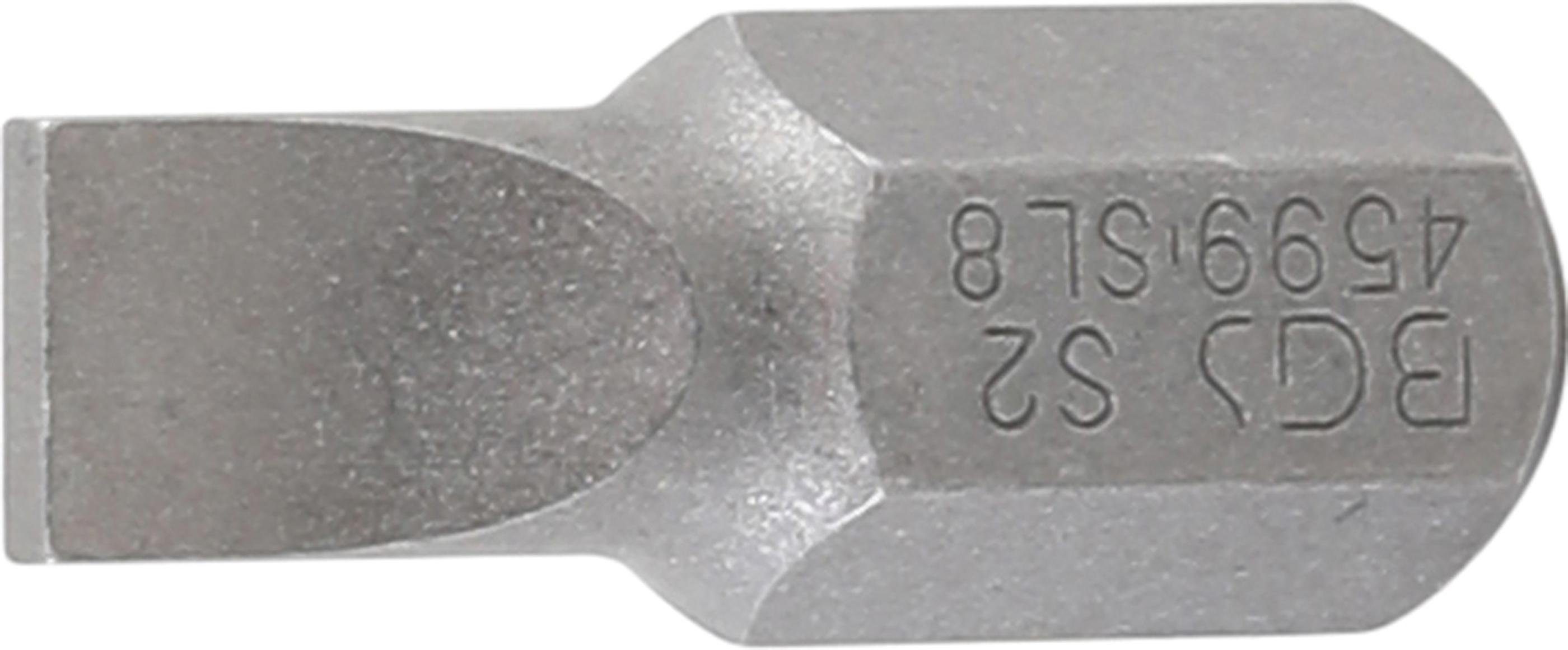 BGS technic Bit-Schraubendreher Bit, Länge 30 mm, Antrieb Außensechskant 10 mm (3/8), Schlitz 8 mm