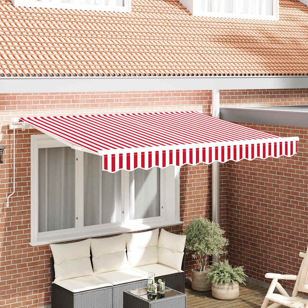 furnicato Markise Markisenstoff Ersatz 1x Rot-Weiß Segeltuch für Balkon und Terrasse UV-beständige Sonnenmarkise, wasserabweisend und wetterfest gefertigt