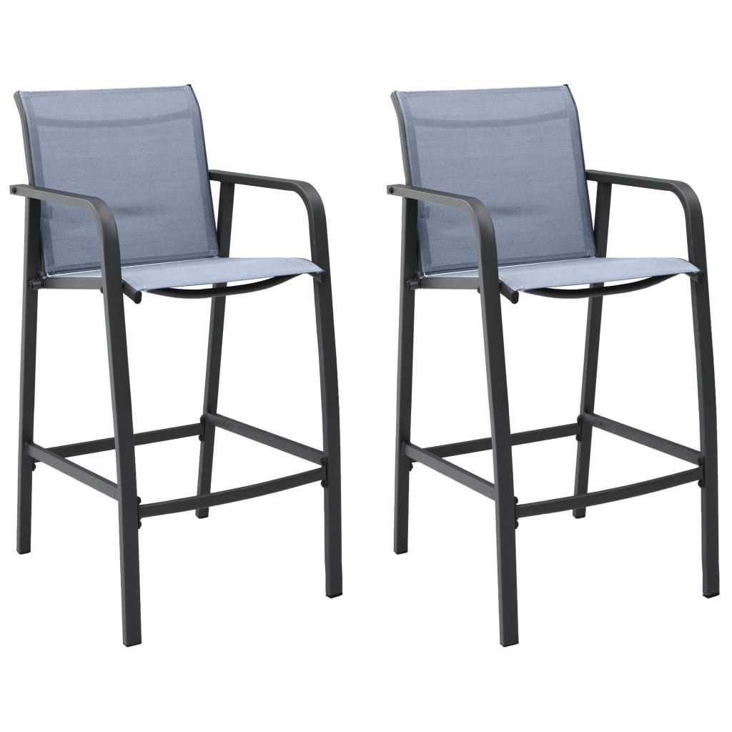 vidaXL Gartenstuhl Garten-Barstühle 2 Stk. Grau günstig online kaufen