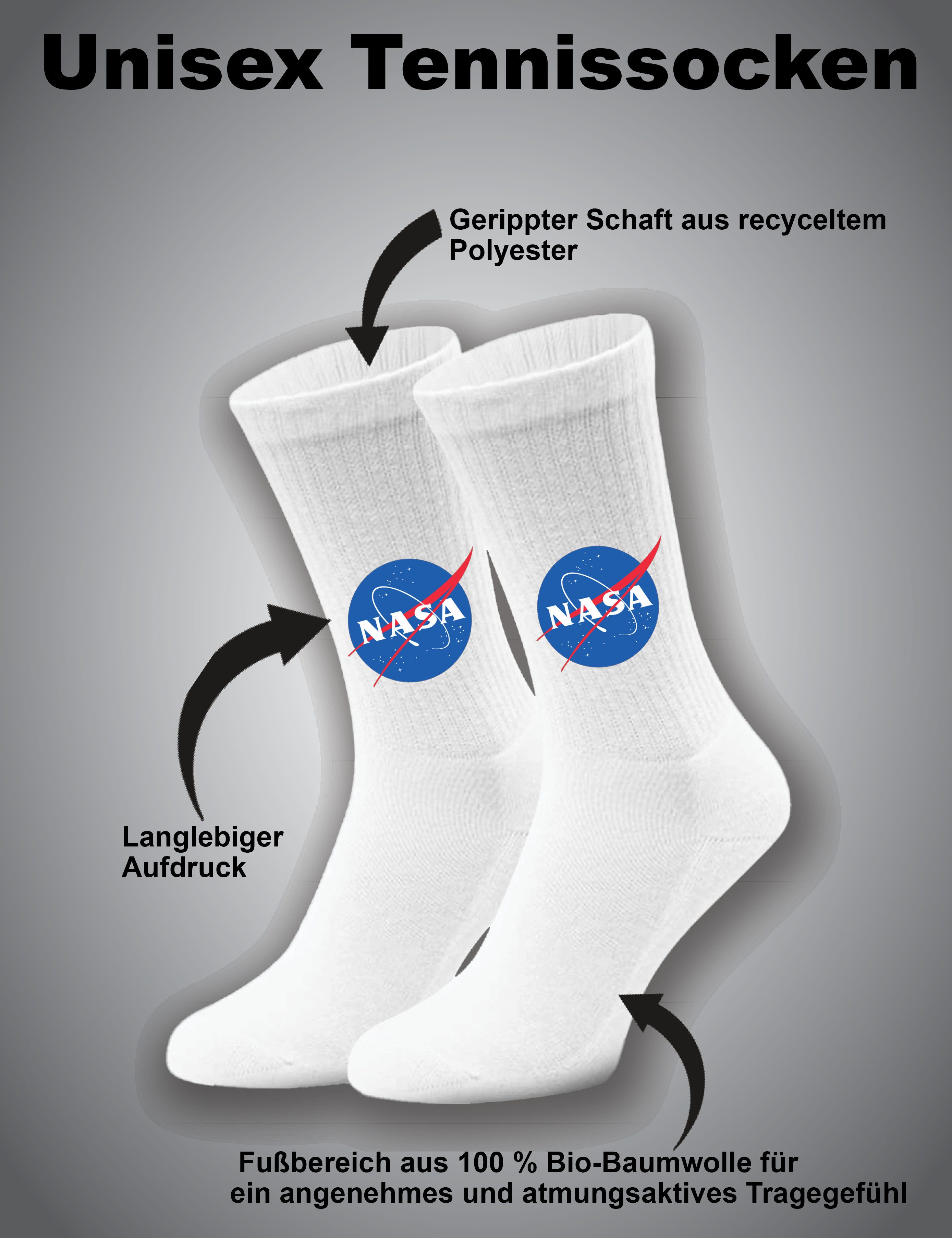 Youth Designz Tennissocken Unisex Socken "Nasa Logo" Aufdruck lustig Geschenk Statement mit verstärkter Verse und Zehenbereich