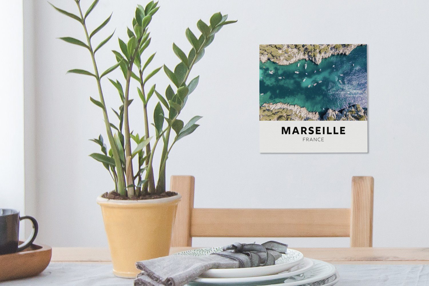 Schlafzimmer - Leinwand Frankreich - St), für Marseille Leinwandbild Bilder Wasser, Wohnzimmer OneMillionCanvasses® (1