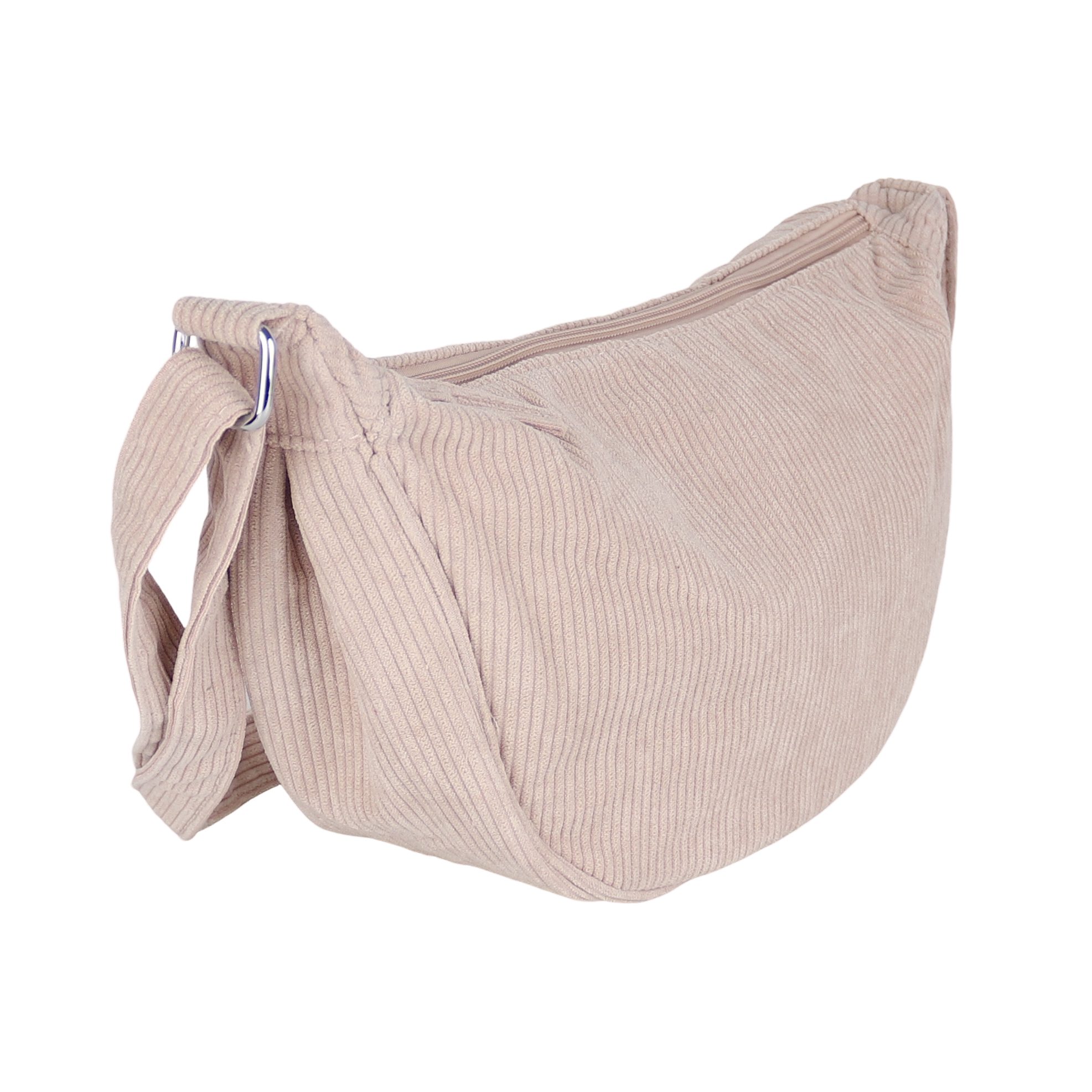 MIRROSI Schultertasche Damen Runde Bauchtasche aus Cord, Brusttasche, Leicht (Tasche,Bauchtasche für jeden Anlass, ca.30x18x12cm), Crossbody Bag, verstellbaren Schulterriemen