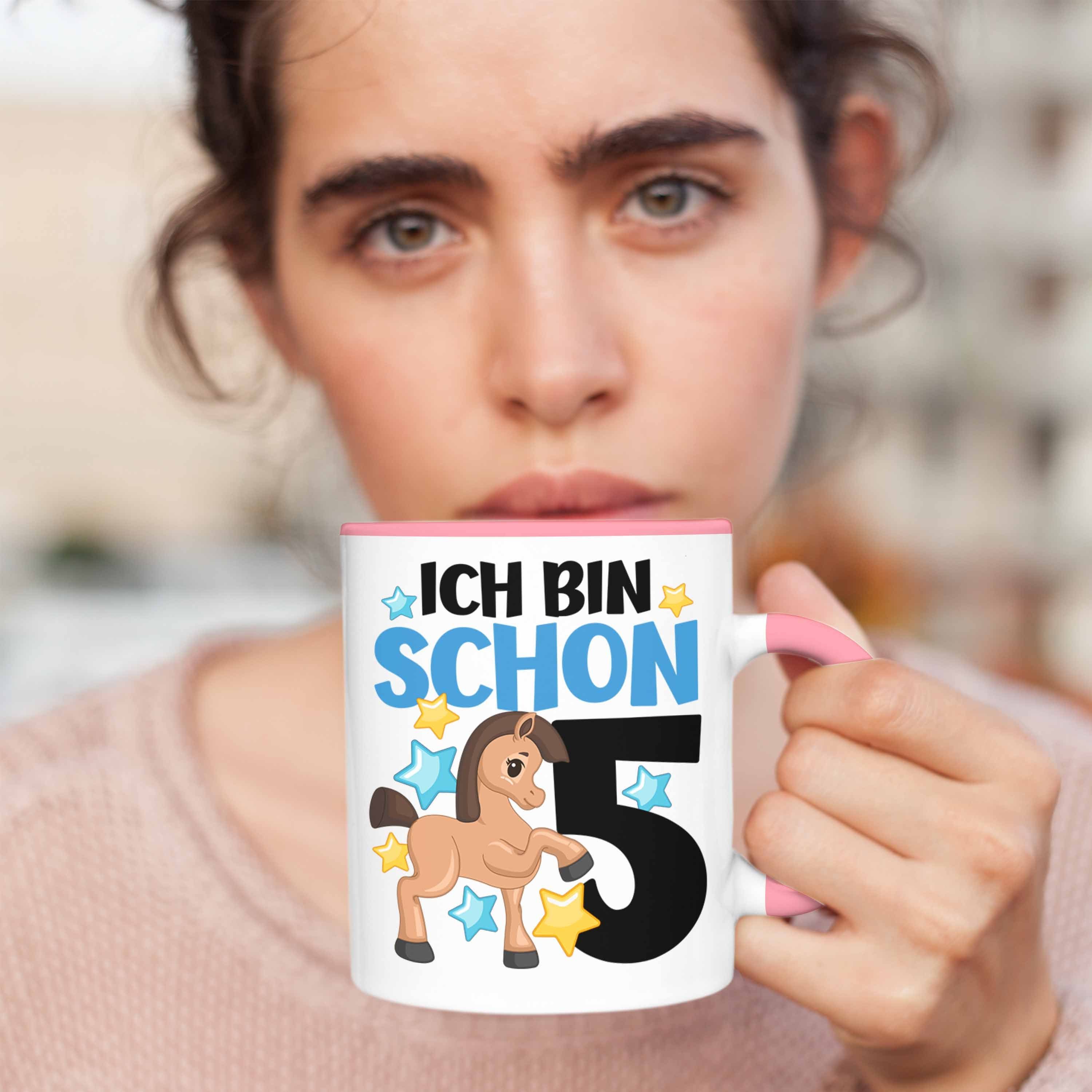 Tasse Mädchen Tasse 5 5er Geschenkidee Pferde - Geburtstag Geburtstag Alt Rosa Trendation Kindergeburtstag Tochter 5. Reiterin Jahre Trendation