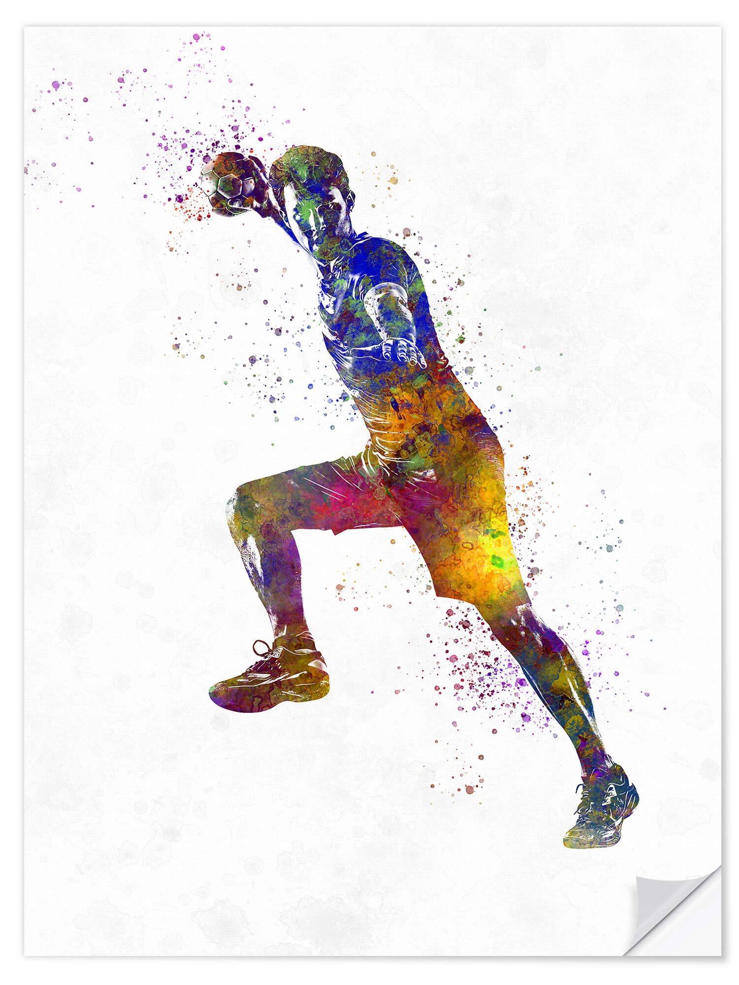 Posterlounge Wandfolie nobelart, Handballspieler, Illustration