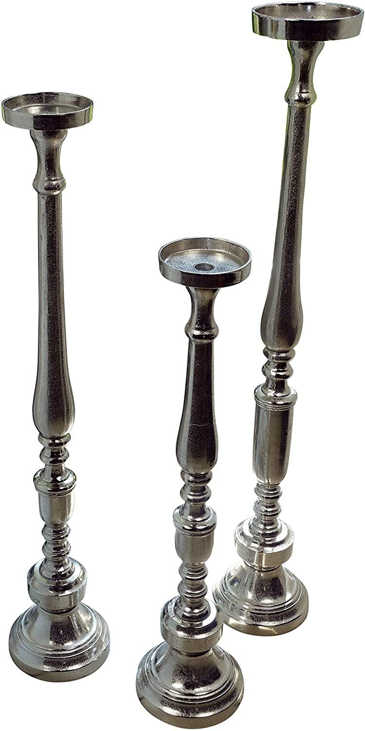 MichaelNoll Kerzenständer Kerzenständer Alu Silber Stumpenkerzen Deko 76 cm, 92 cm / 102 cm. € 89,95