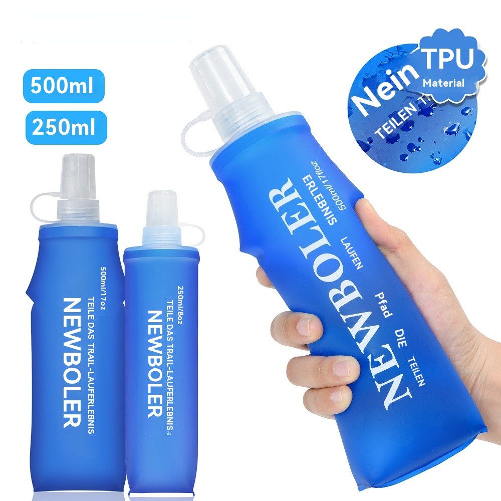 Blusmart Trinkflasche Faltbare Silikon-Wasserflasche, 250 ml/500 ml, Für den Außenbereich, zum Laufen, Camping, Wandern, Reisen – Bild 2 von 5